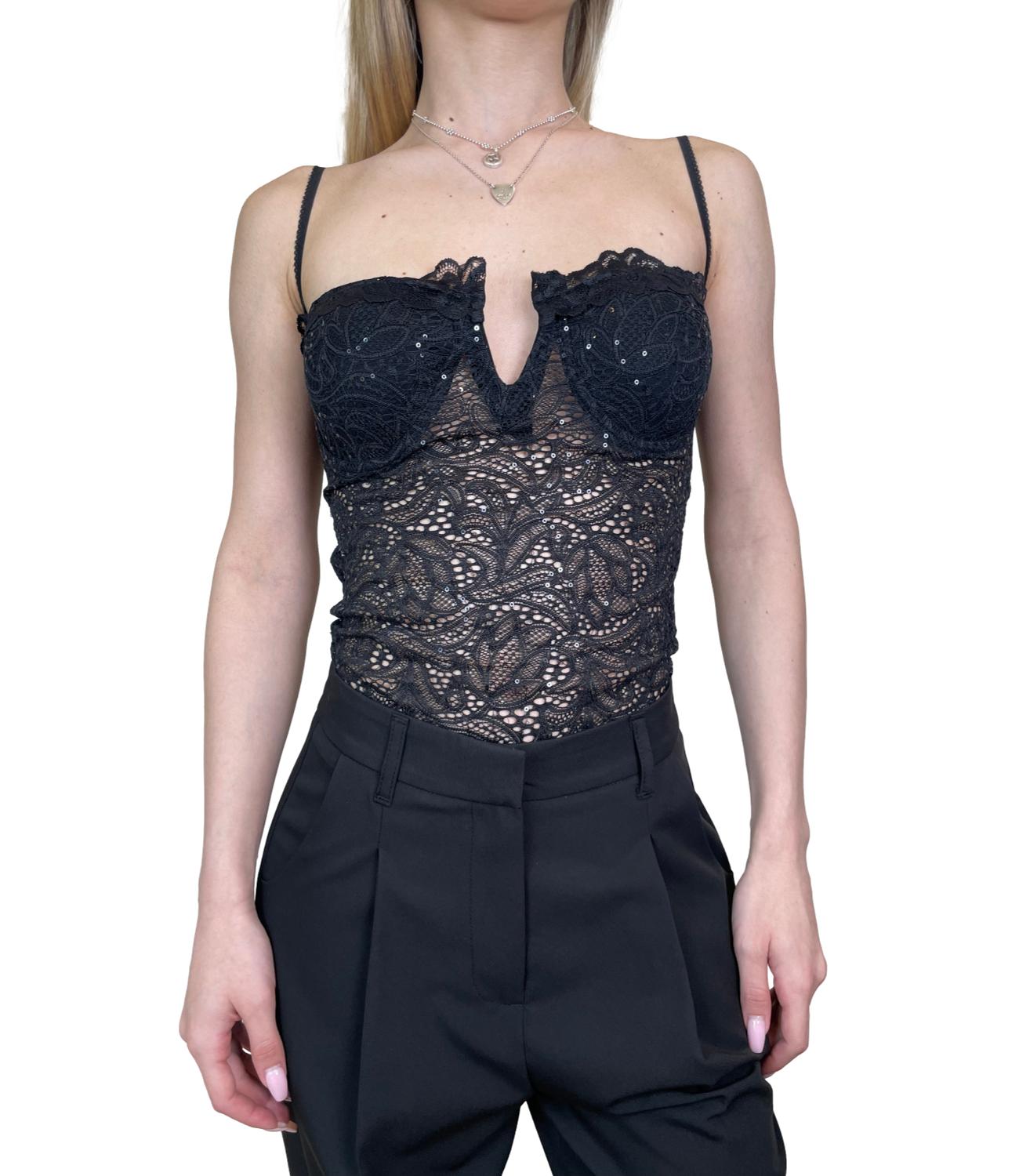 Susy Mix Body Pizzo Nero Donna
