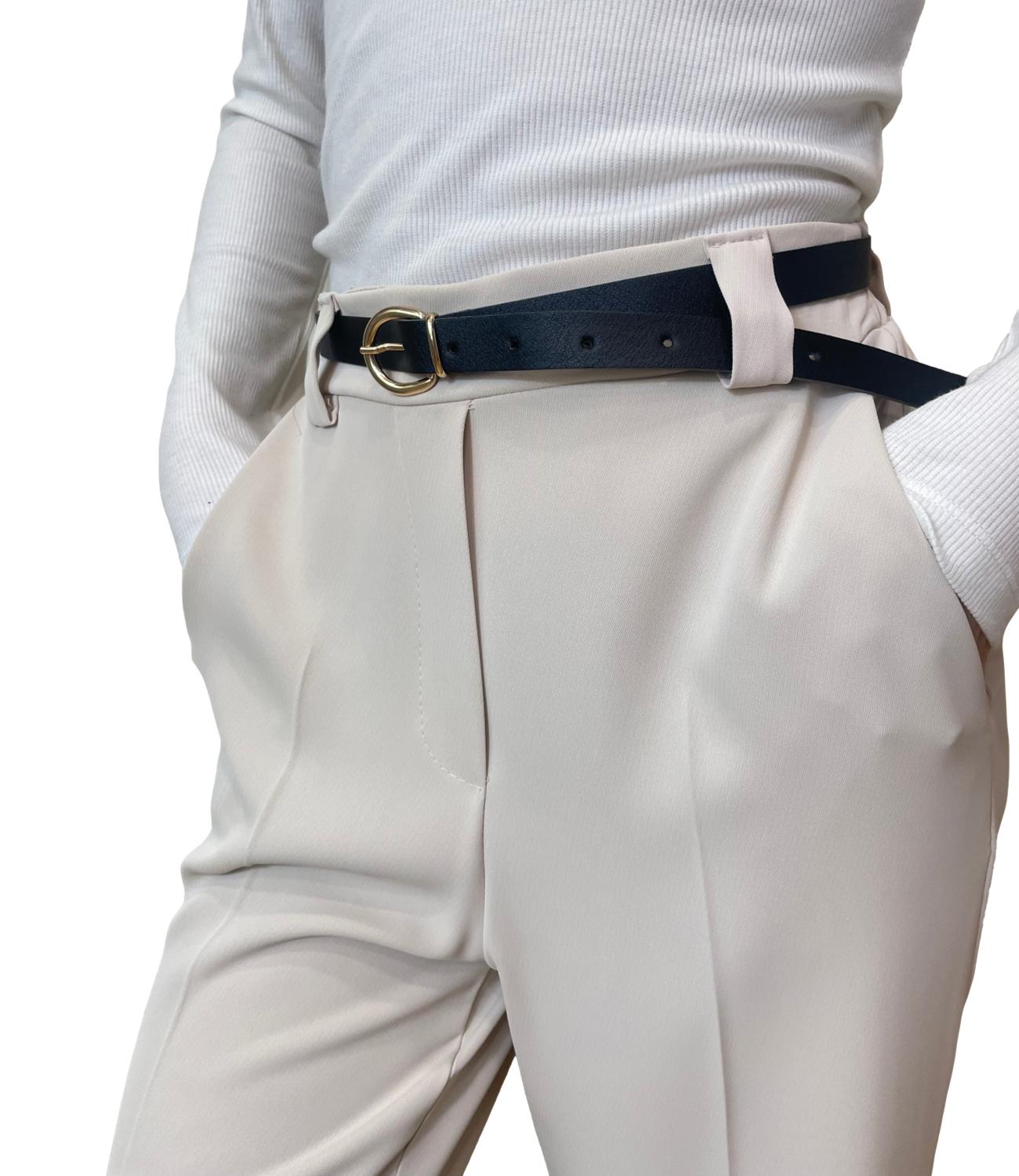 Susy Mix Pantalone Fluido Avorio Donna