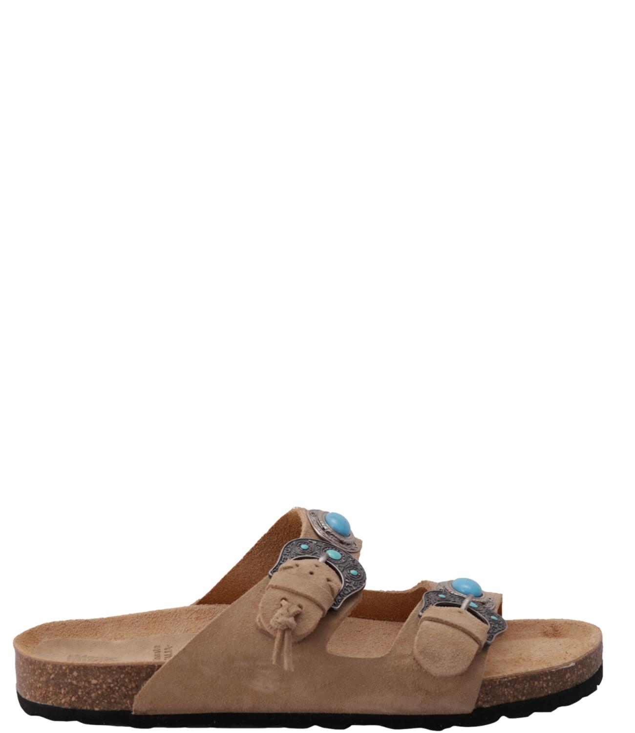 Ciabatta Taji Buckle stone arena in suede