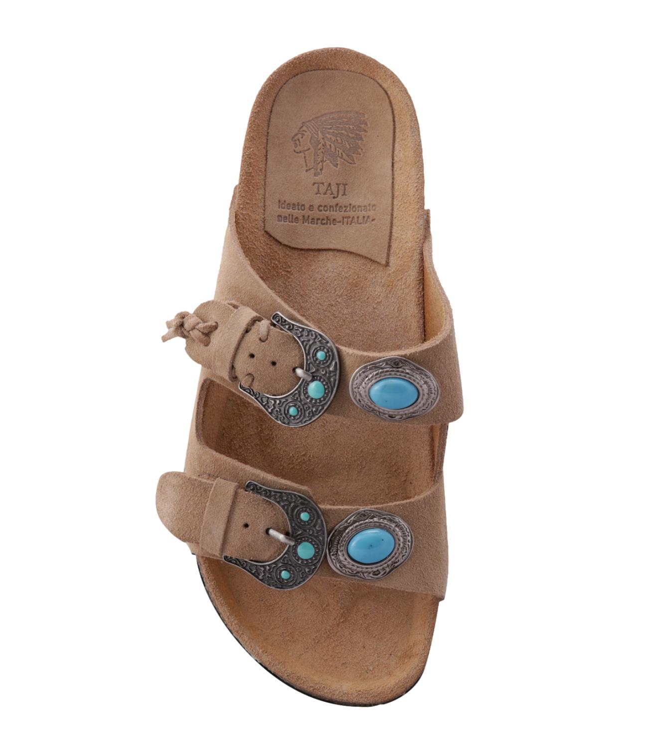 Ciabatta Taji Buckle stone arena in suede
