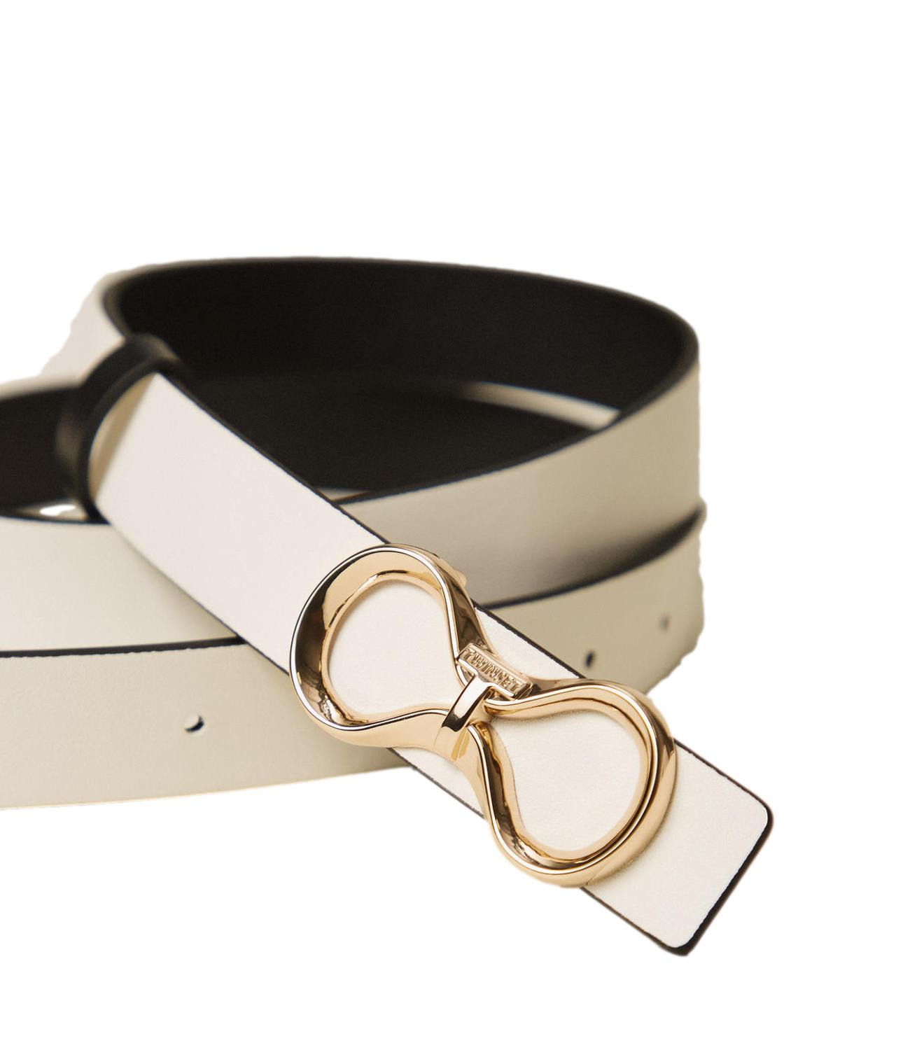 TWIN SET Cintura Bicolor Nero / Beige "Parchment" donna