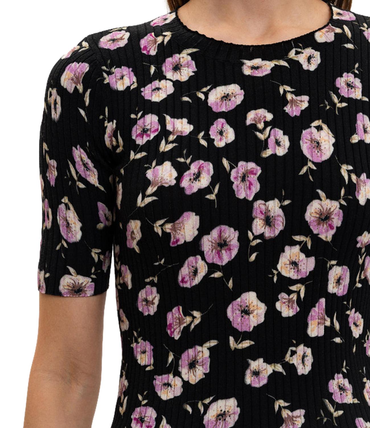 Twinset Maglia Fiore Black/Rose Donna