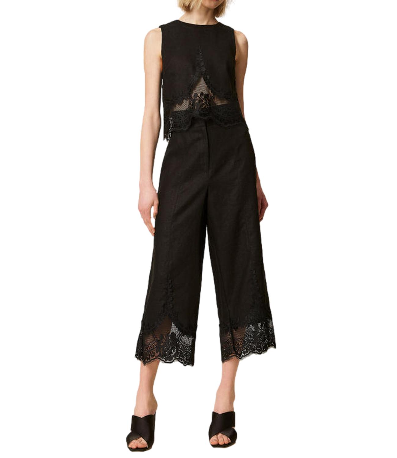 TWIN SET pantalone nero donna