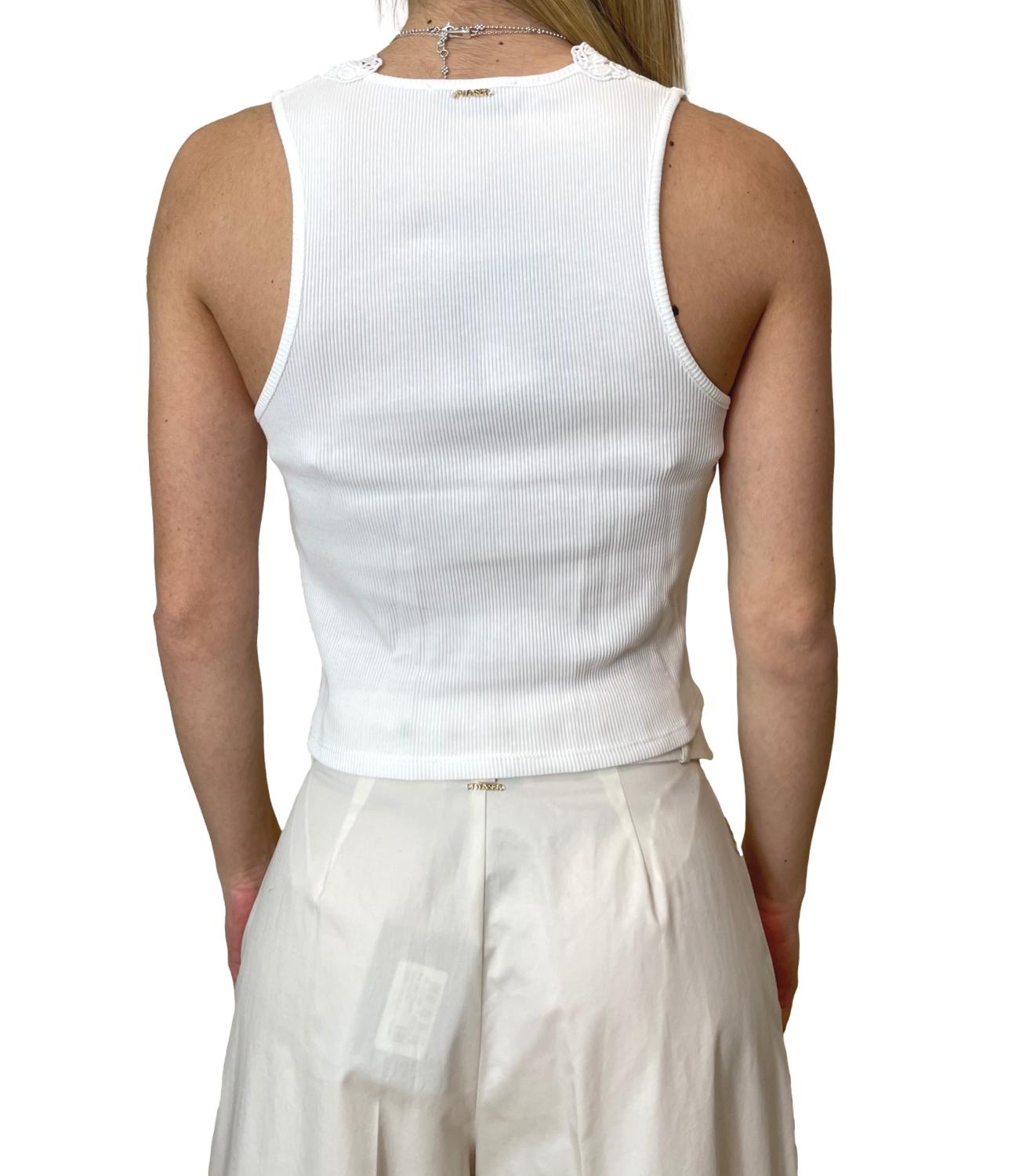 Twinset Canotta Bianco Ottico Donna