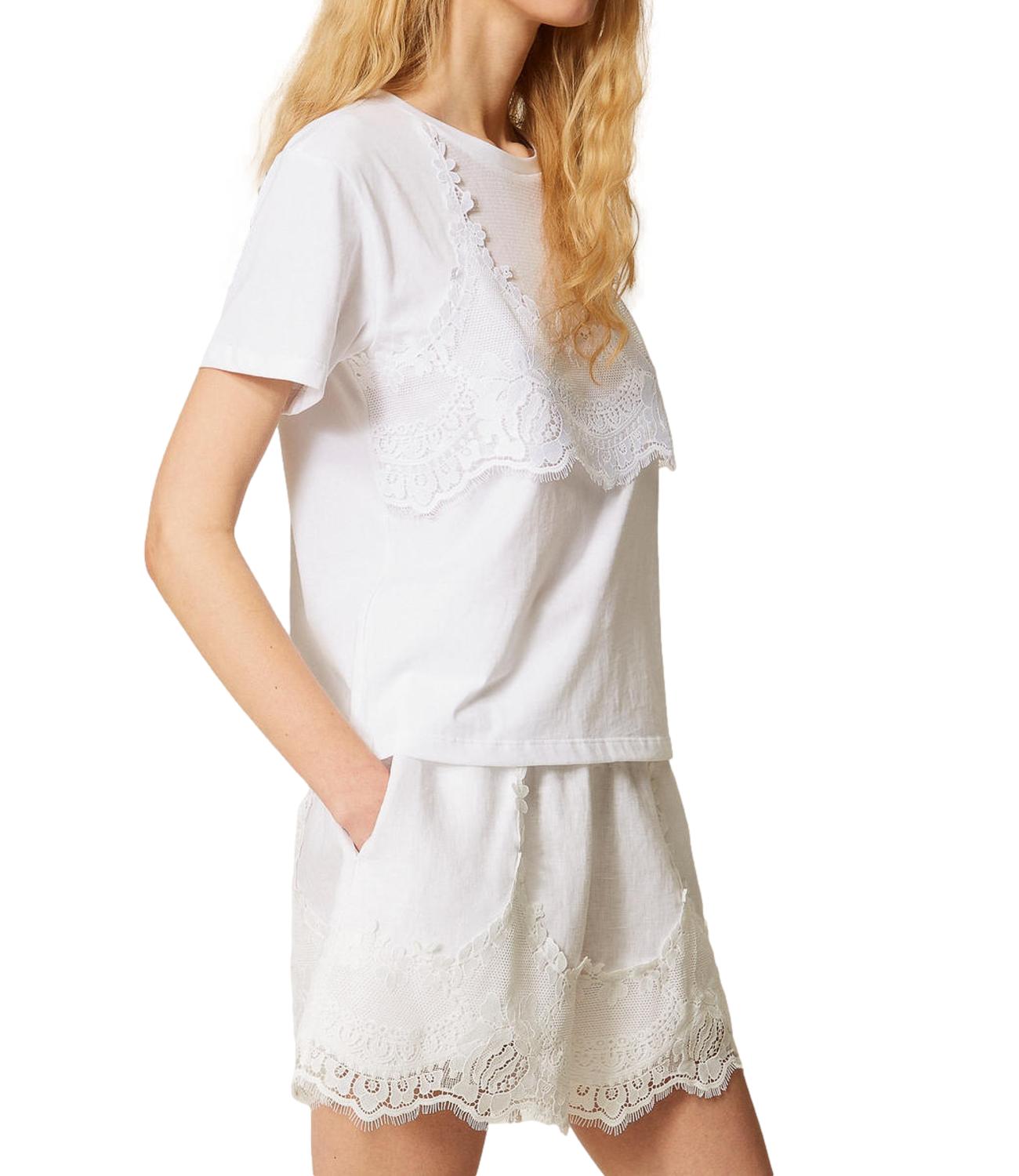 TWIN SET t-shirt bianco ottico donna