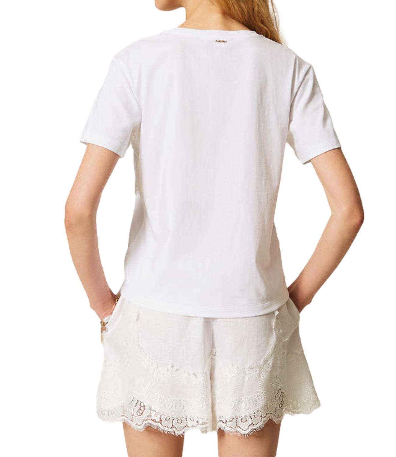 TWIN SET t-shirt bianco ottico donna