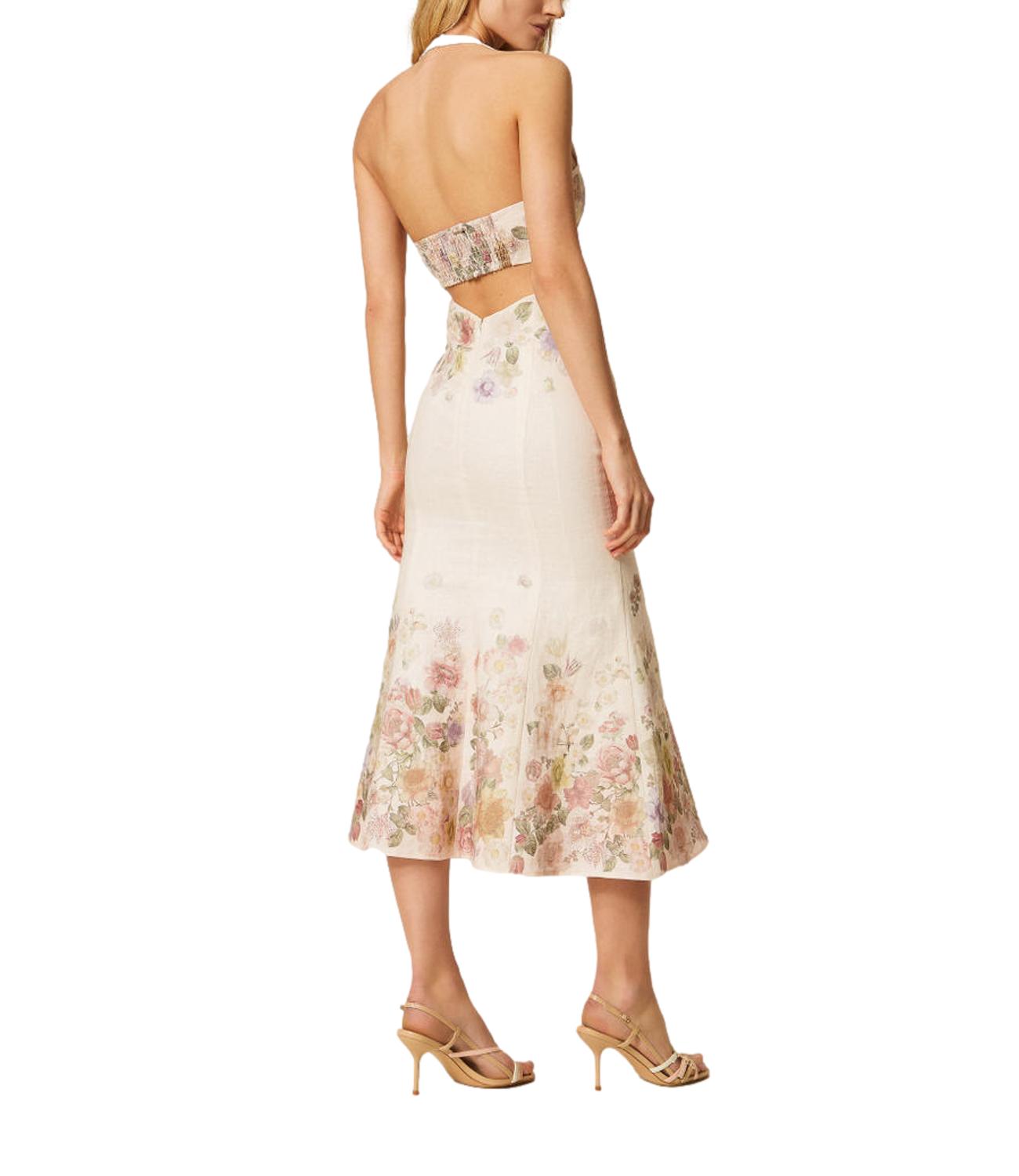 Twinset Abito Panna Floreale Donna