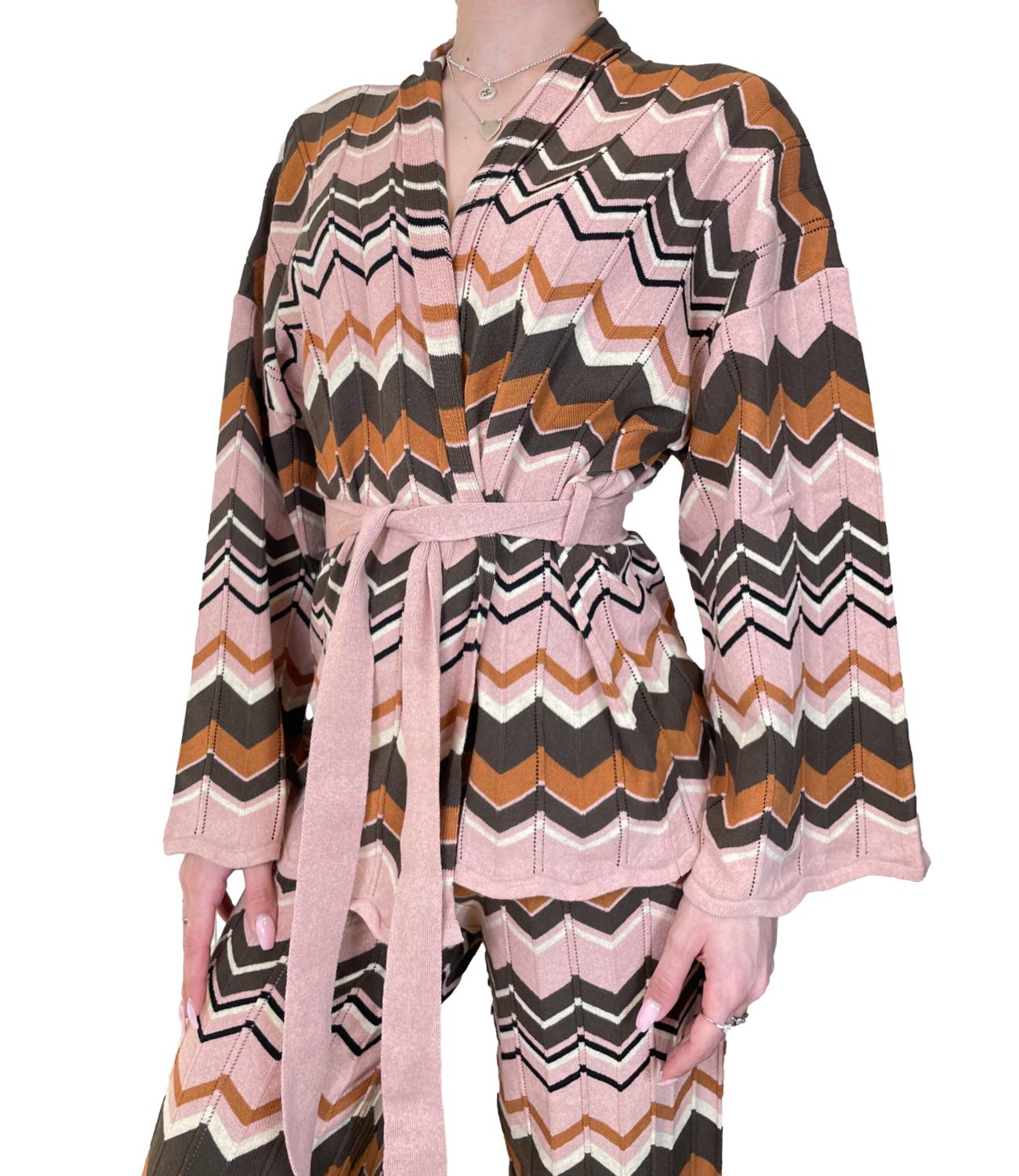 Vicolo Cardigan Kimono Rosa Donna