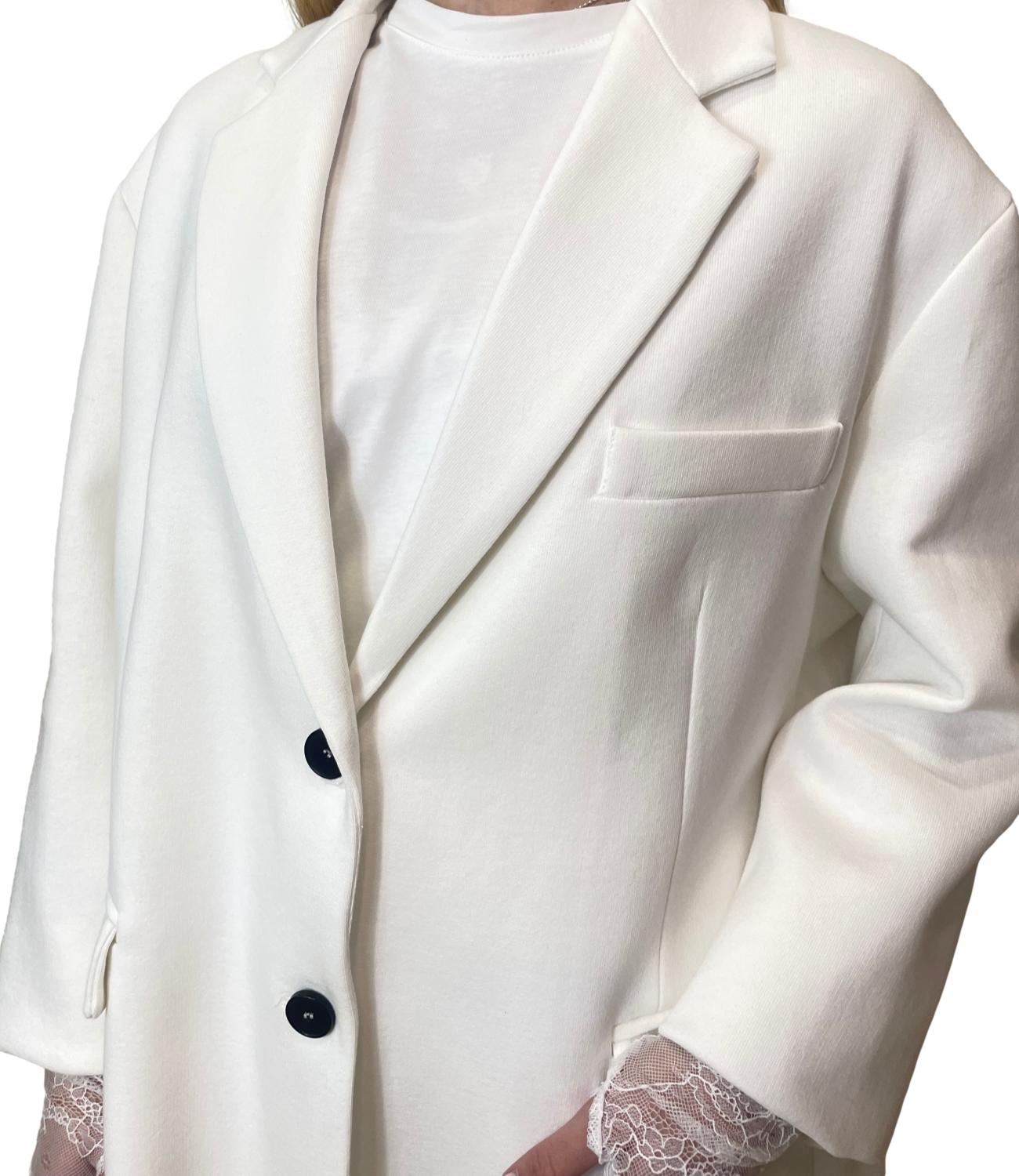 Vicolo Giacca Ricamata Bianca Donna