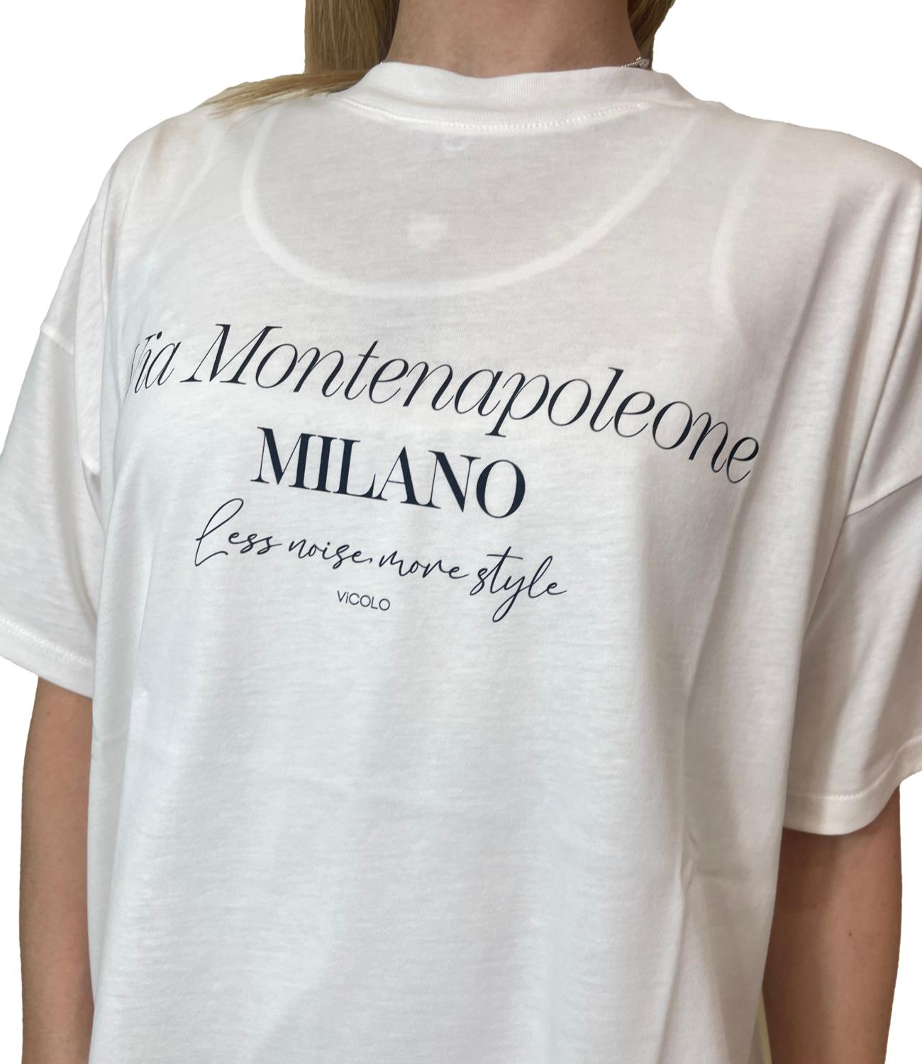Vicolo T-shirt Stampa Bianco Donna