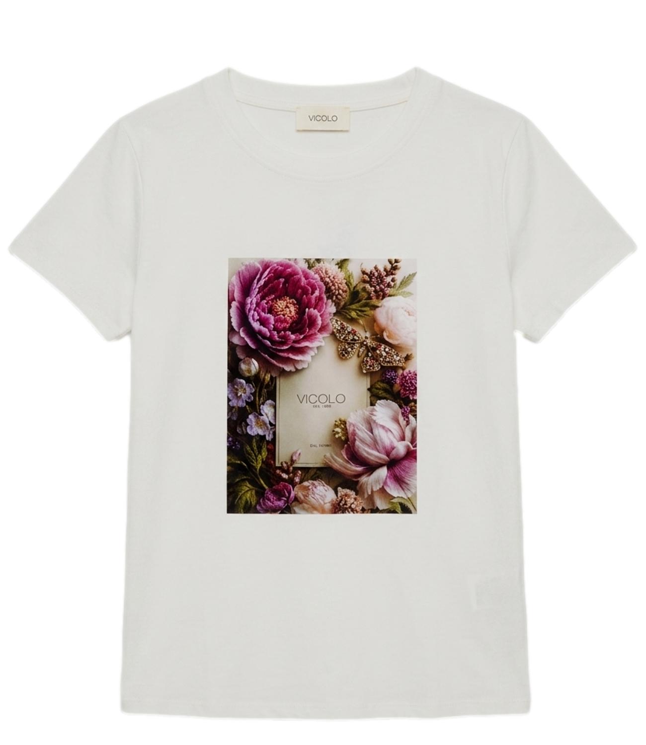 T-Shirt Vicolo RAB1022 Donna - Bianco