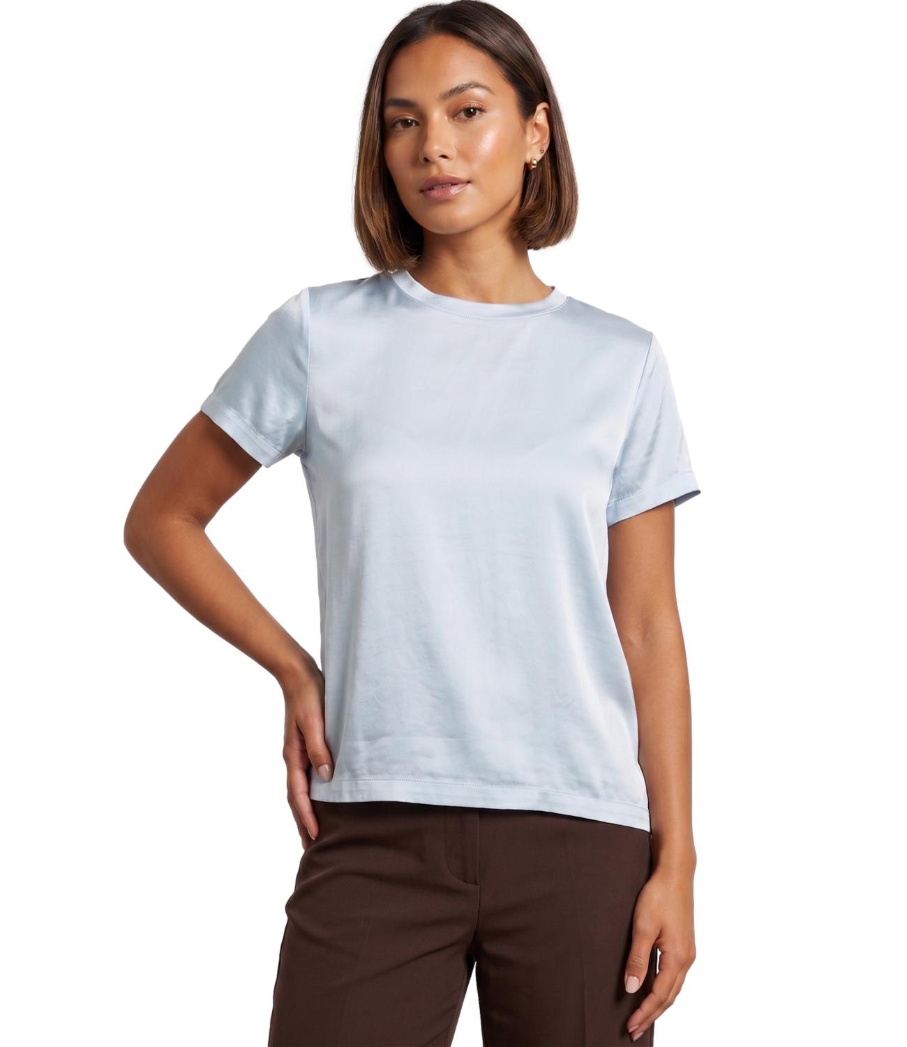 Vicolo T-shirt Satin Celeste Donna