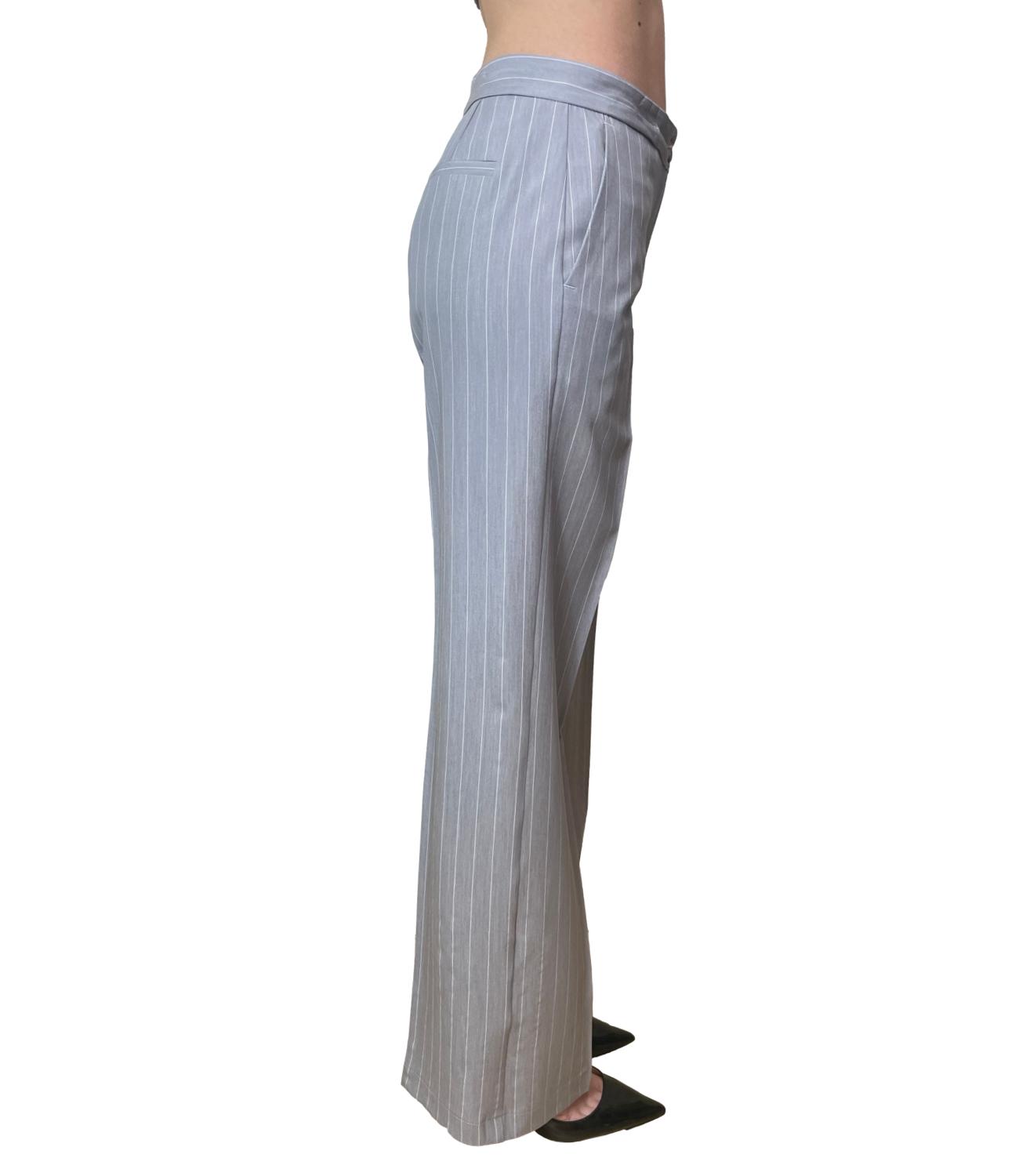 VICOLO pantalone gessato grigio donna