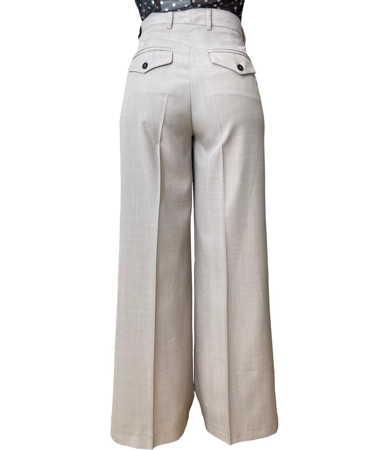 Vicolo Pantalone Palazzo Beige Donna