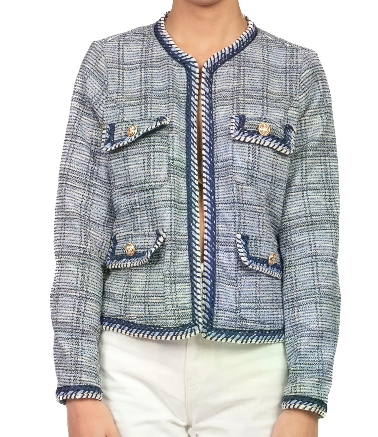 Vicolo Giacca Bouclè Blu Donna