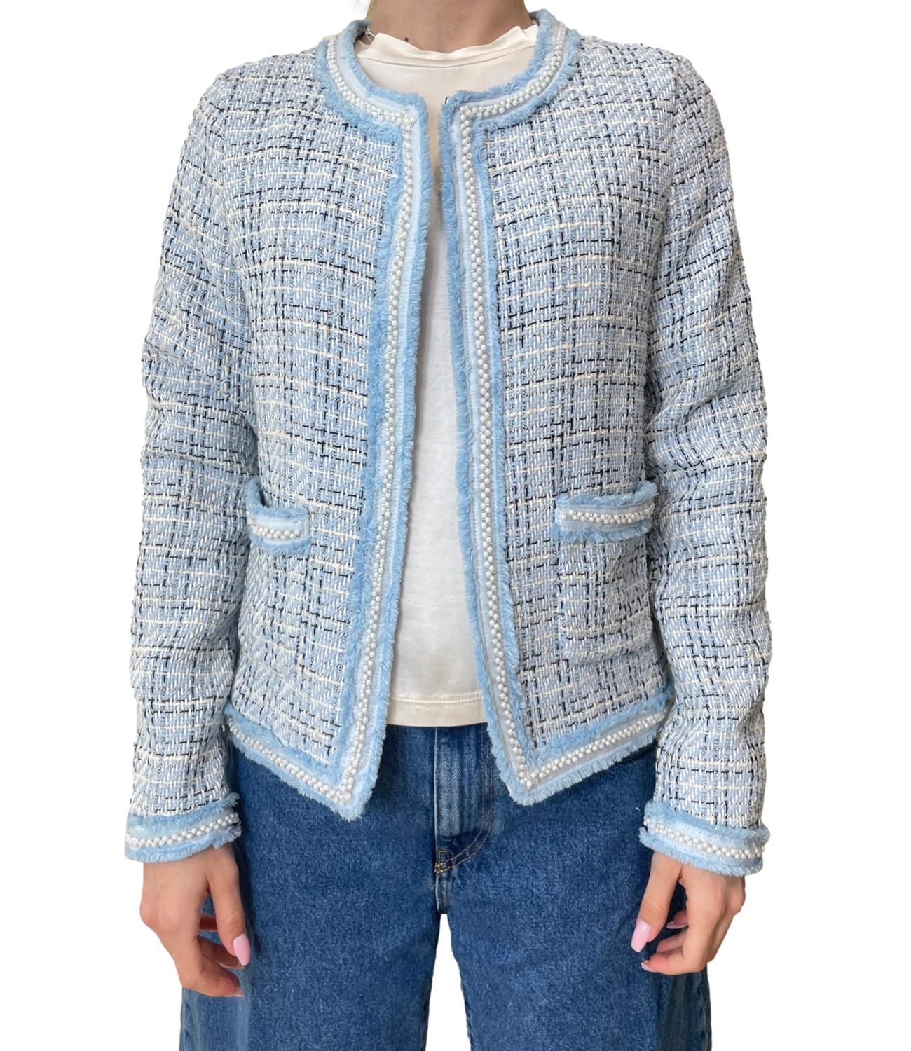 Vicolo Giacca Bouclè Azzurro Donna