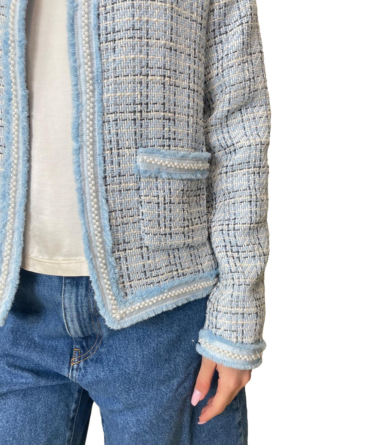 Vicolo Giacca Bouclè Azzurro Donna