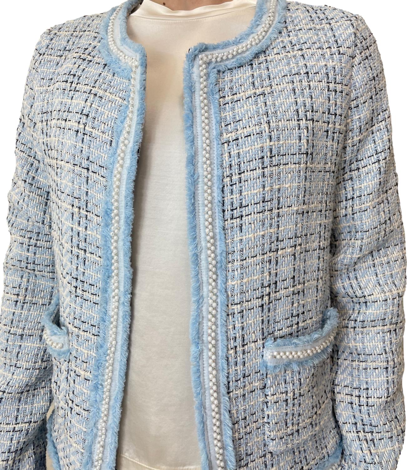 Vicolo Giacca Bouclè Azzurro Donna