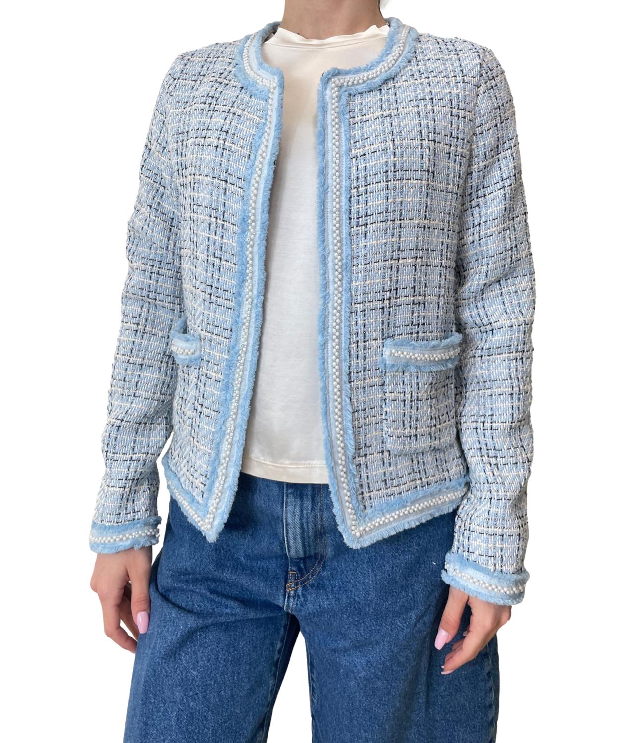 Vicolo Giacca Bouclè Azzurro Donna