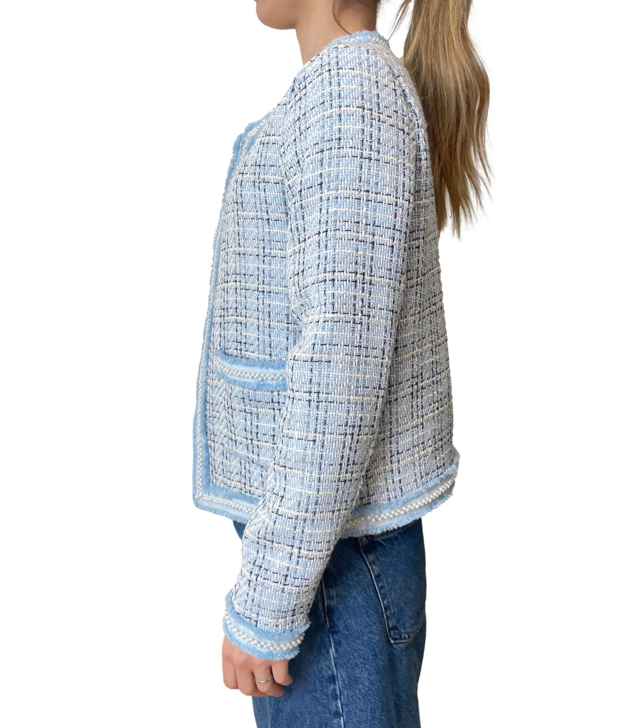 Vicolo Giacca Bouclè Azzurro Donna
