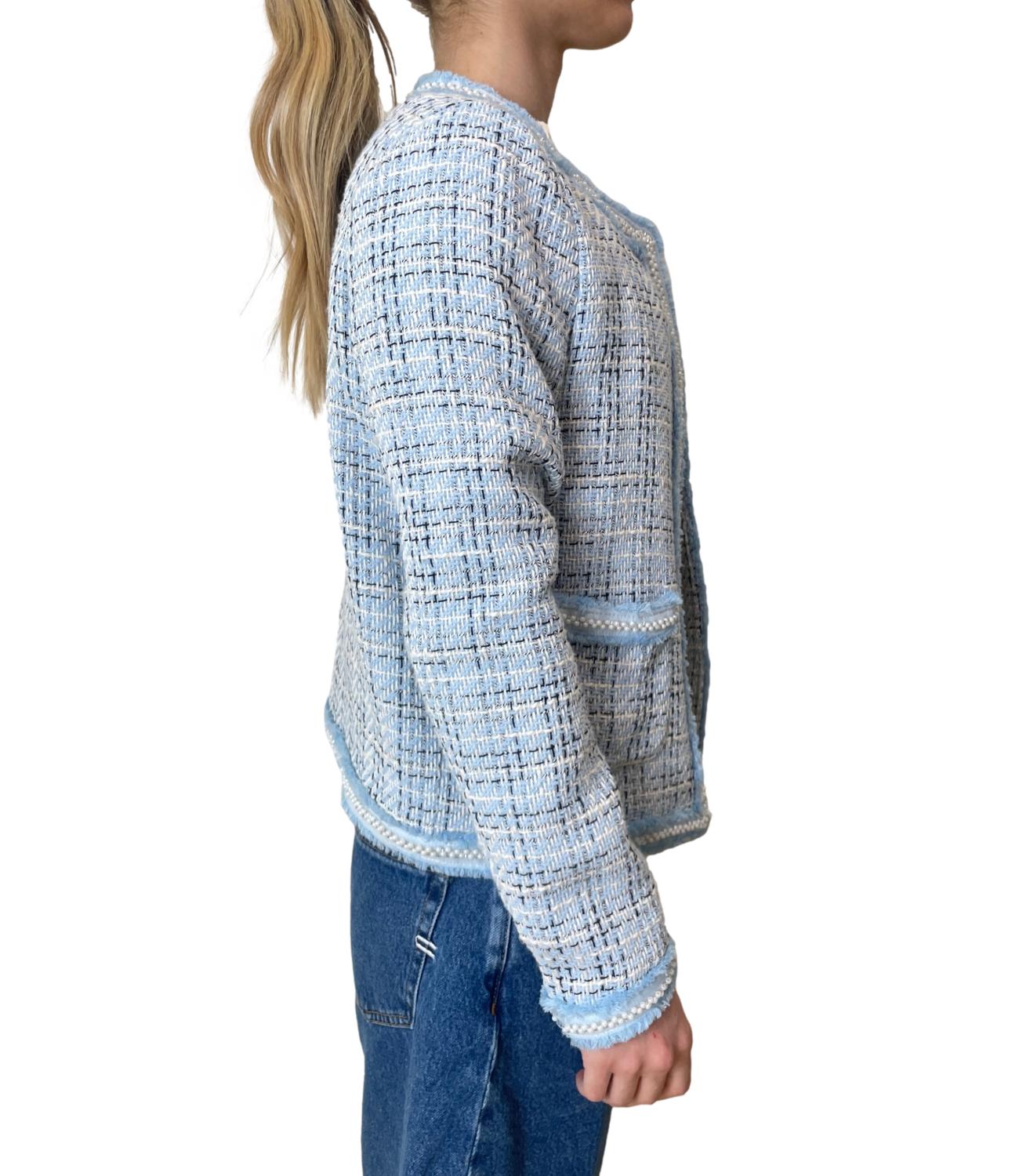 Vicolo Giacca Bouclè Azzurro Donna