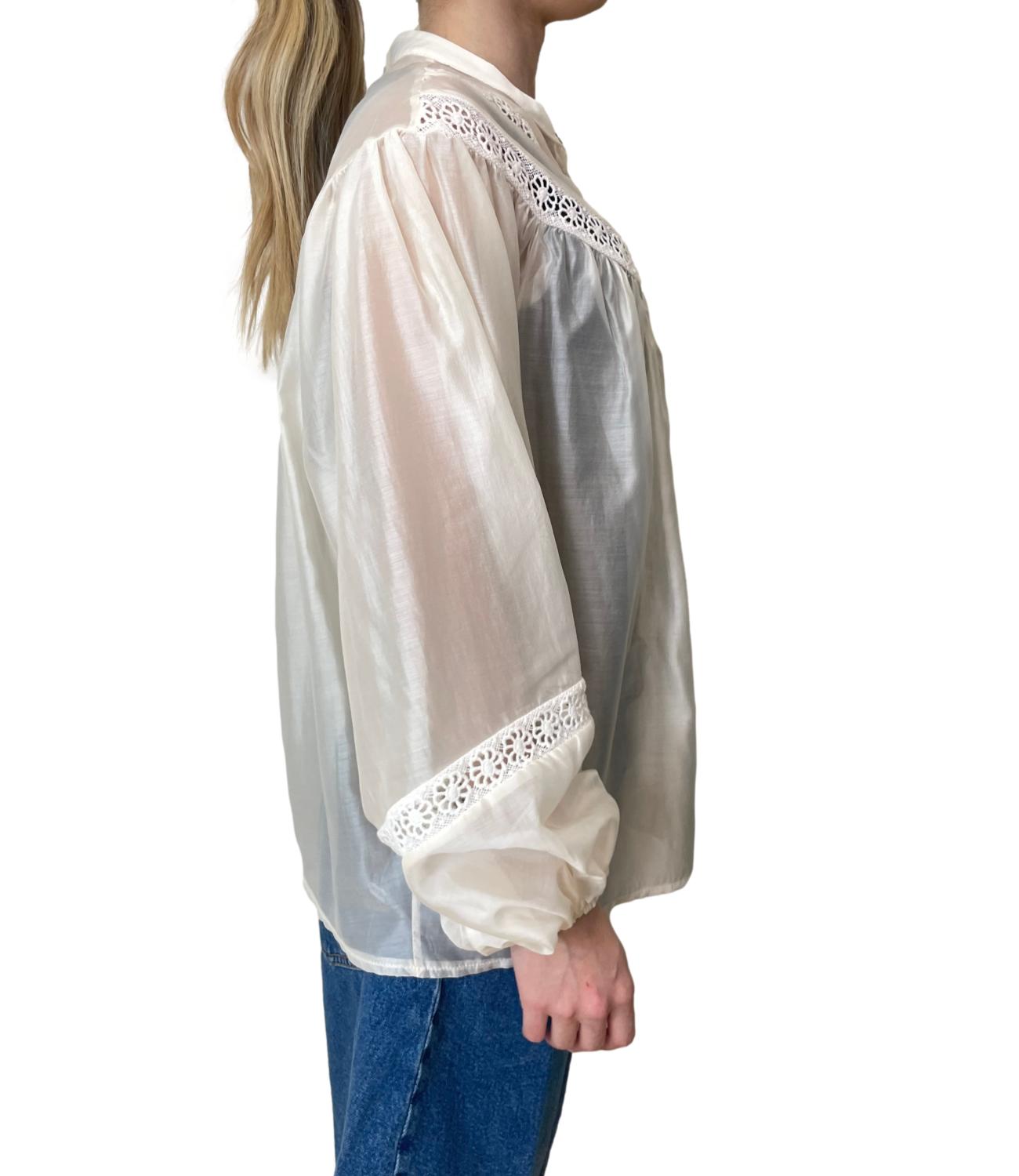 Vicolo Camicia Ricamata Beige Donna