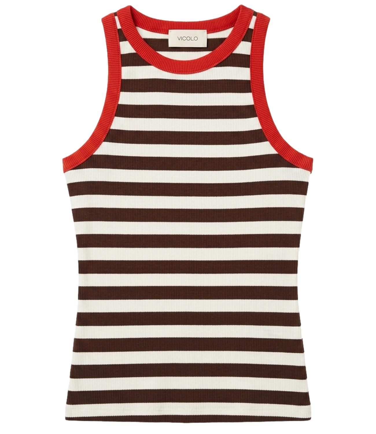 Top Vicolo UAB0418 Donna - Arancio/bianco