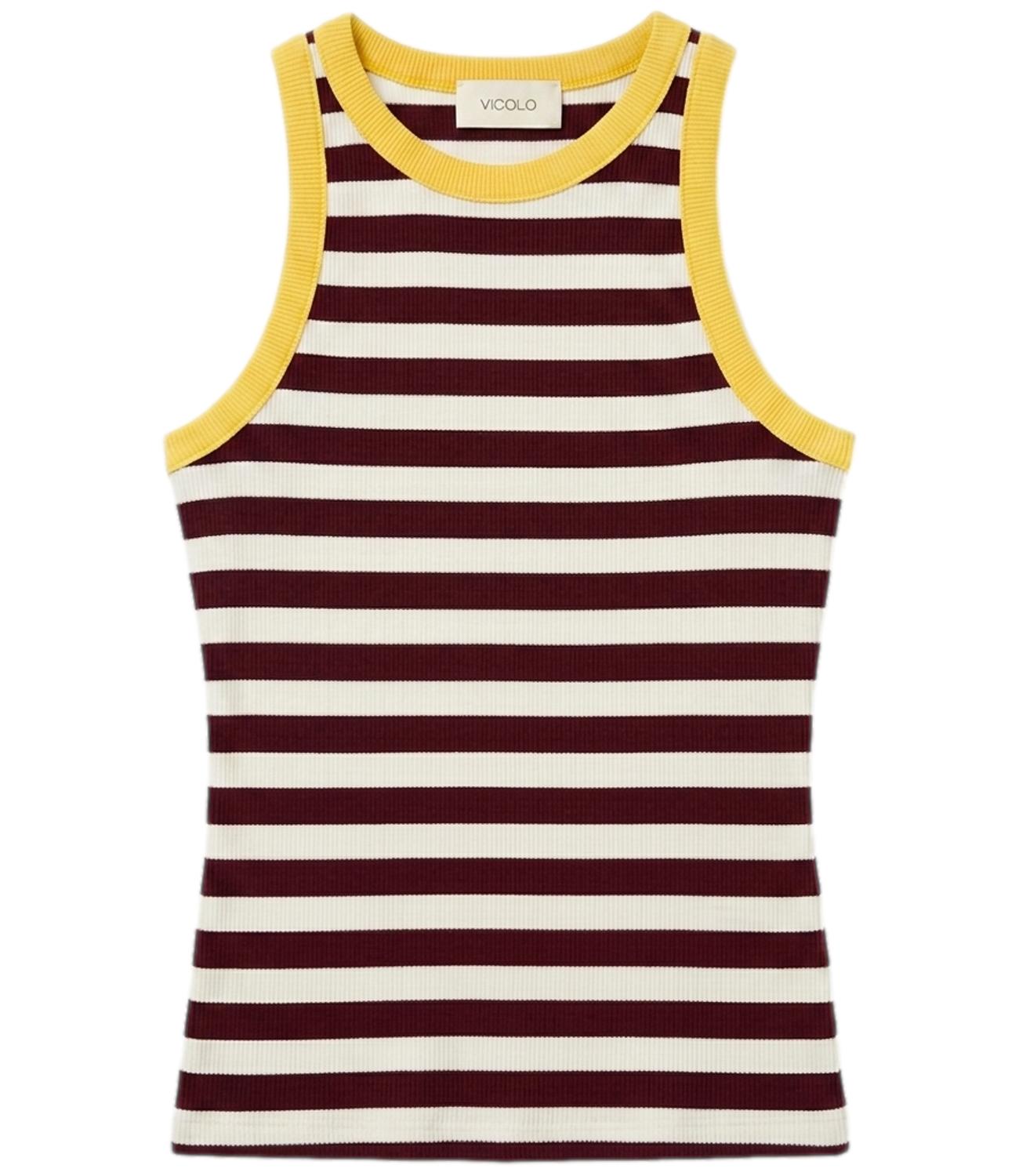 Top Vicolo UAB0418 Donna - Bianco/giallo