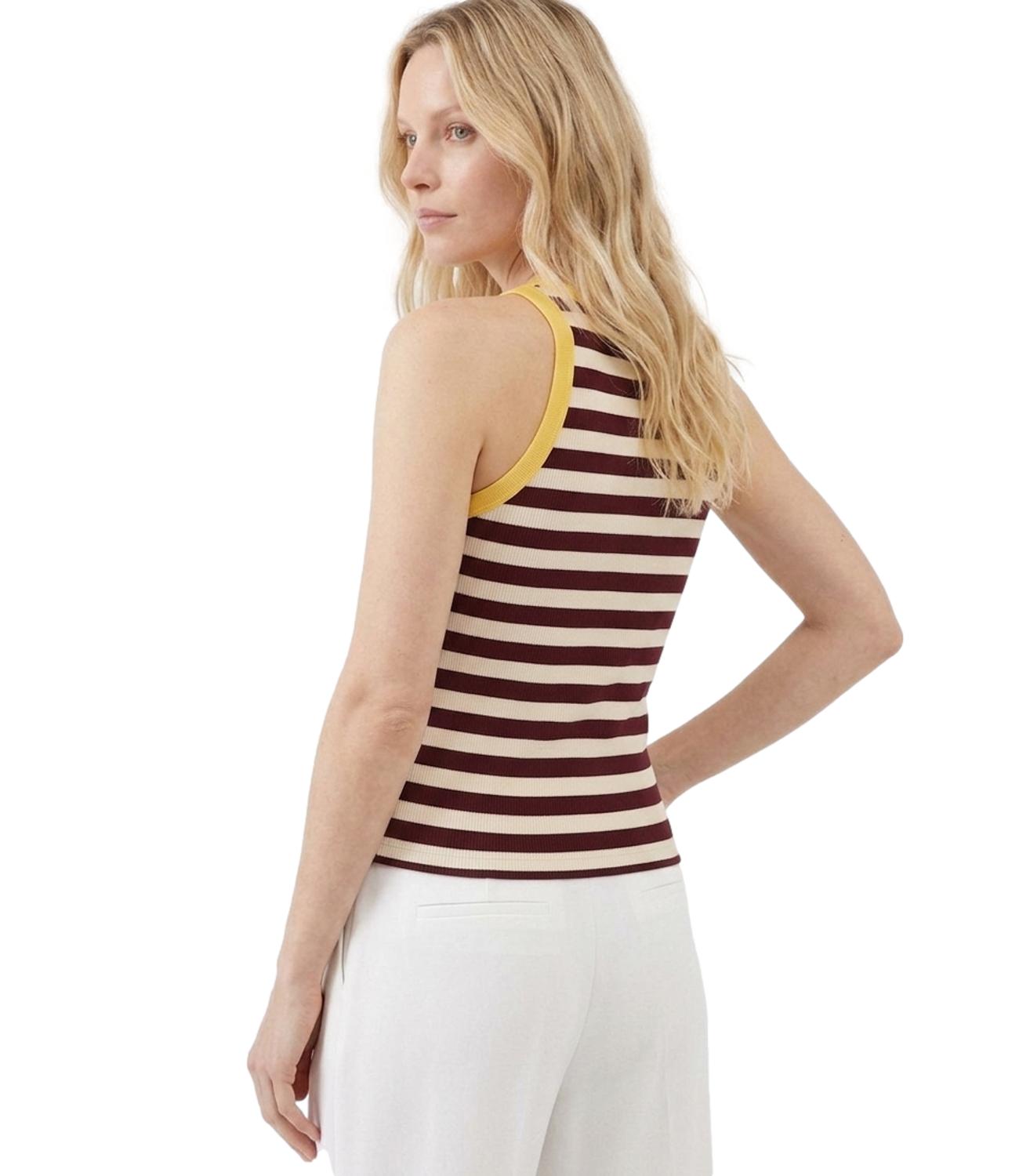 Top Vicolo UAB0418 Donna - Bianco/giallo