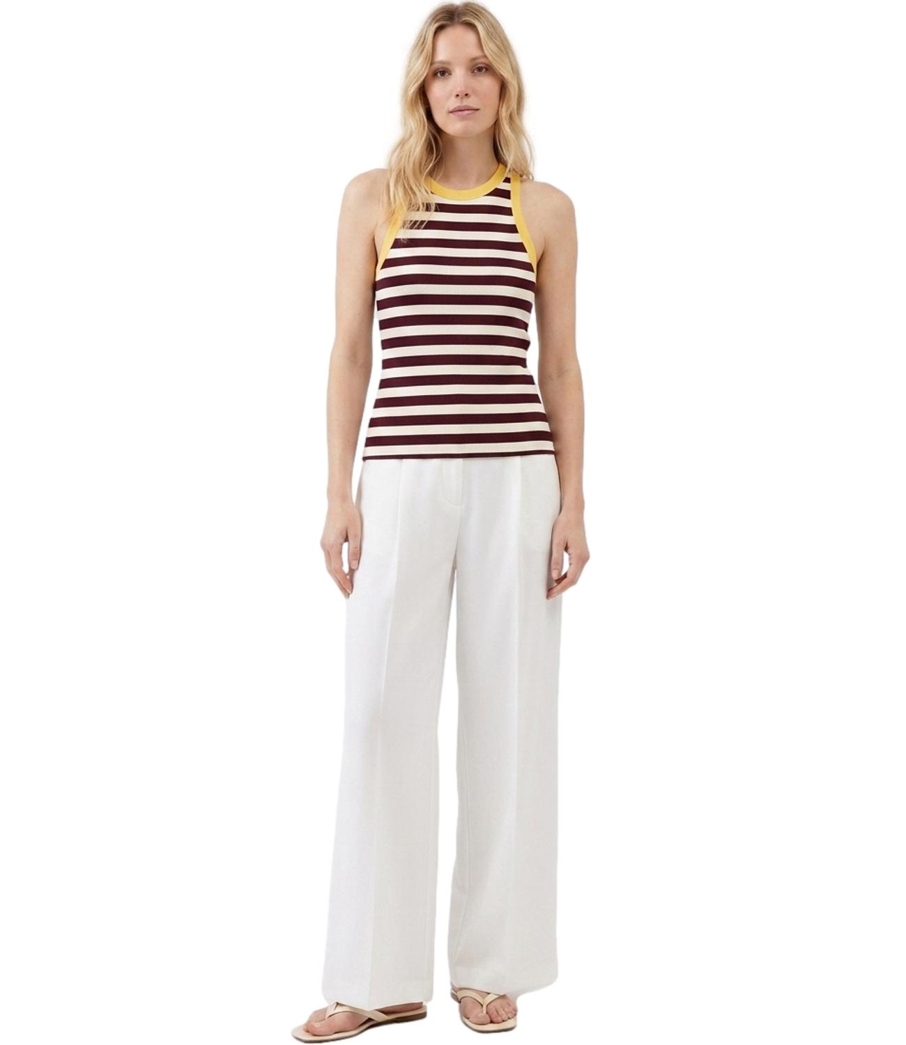 Top Vicolo UAB0418 Donna - Bianco/giallo