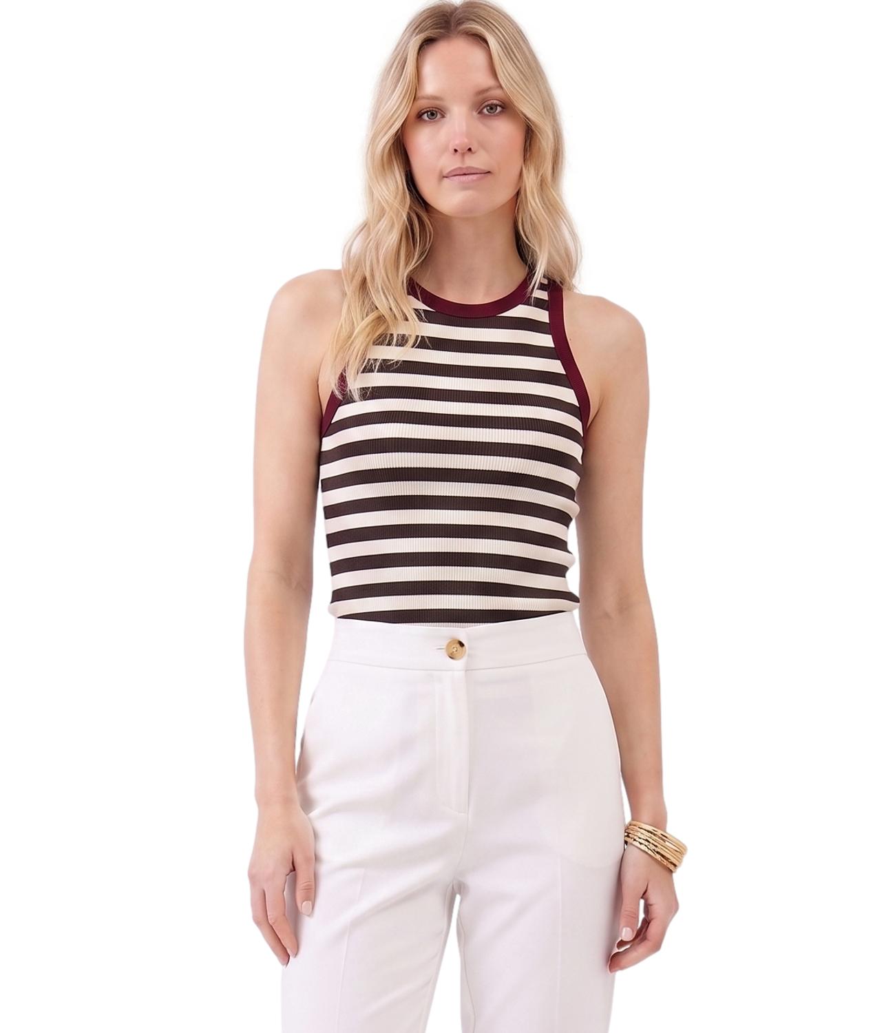 Top Vicolo UAB0418 Donna - Marrone/bordeaux