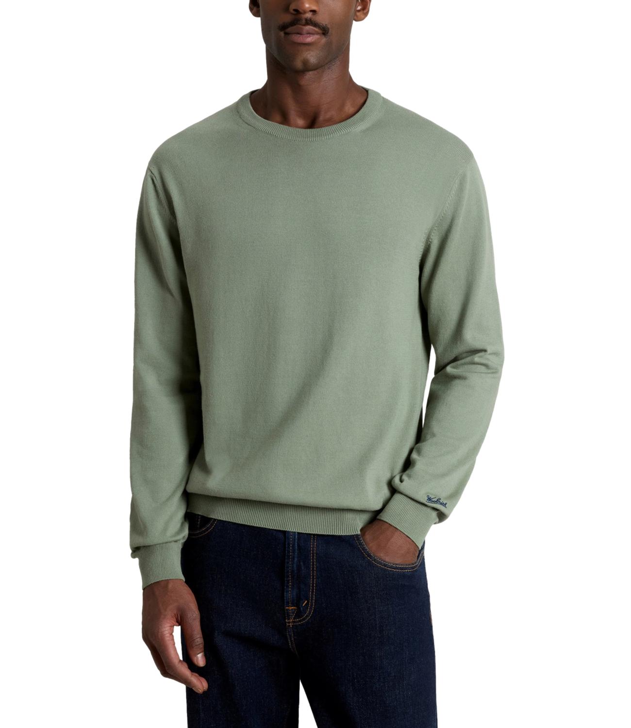 Pullover Logo cotton crewneck faded smokey olive