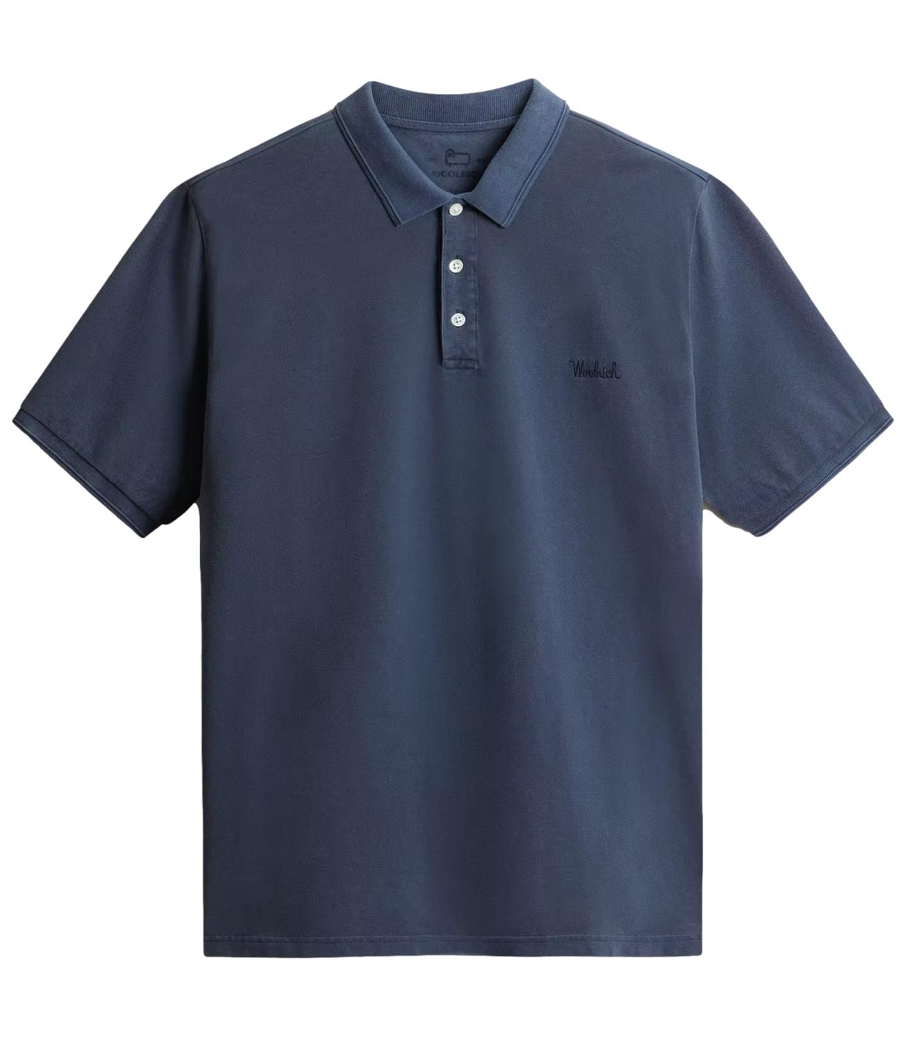Woolrich MACKINACK POLO Faded Melton Blue Uomo