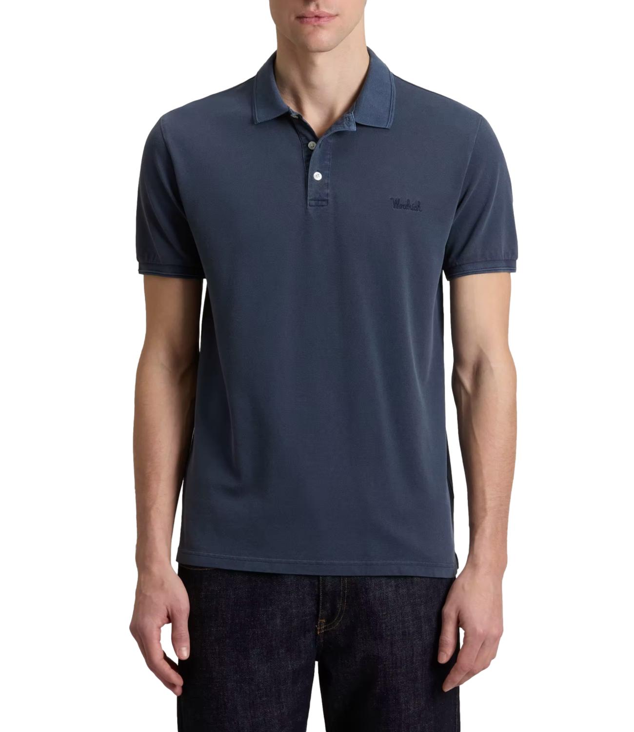 Woolrich MACKINACK POLO Faded Melton Blue Uomo