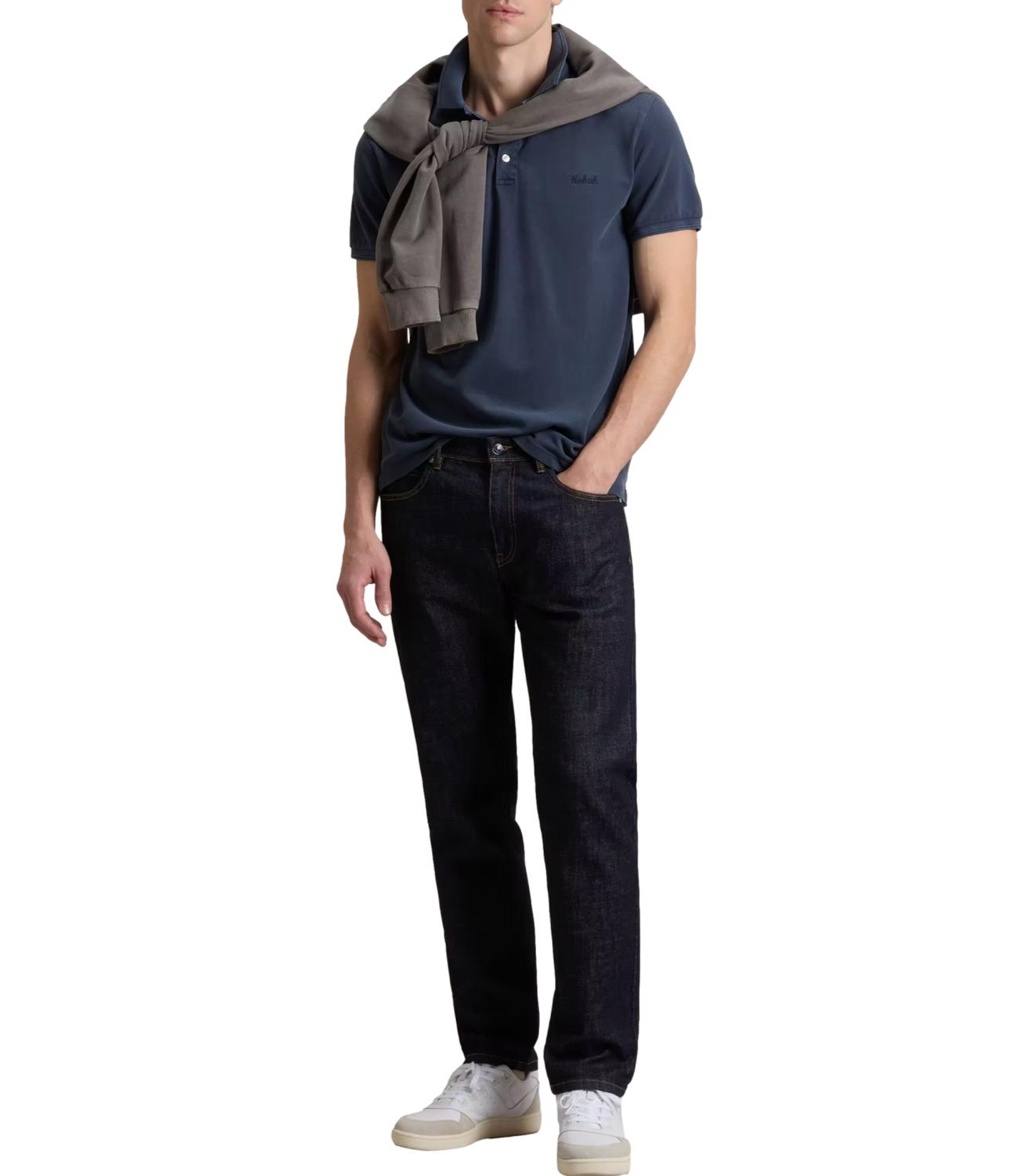 Woolrich MACKINACK POLO Faded Melton Blue Uomo