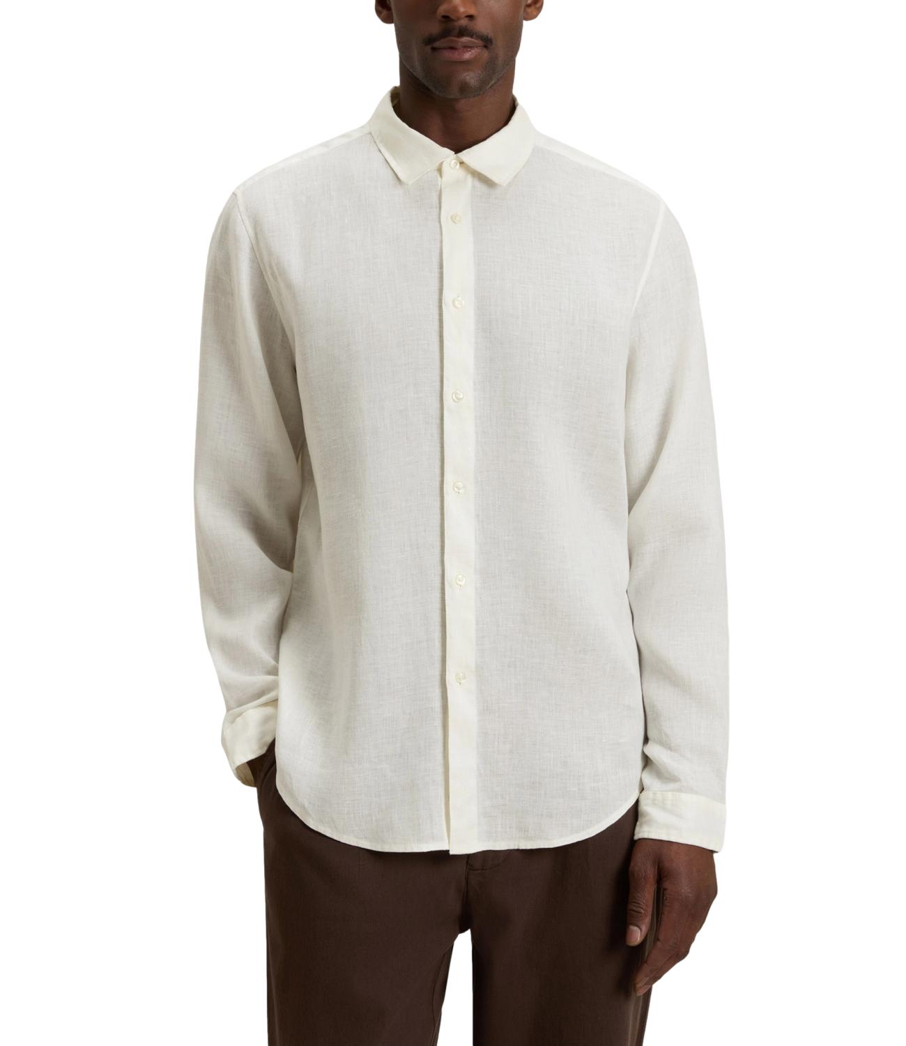 Camicia di lino acrtic white