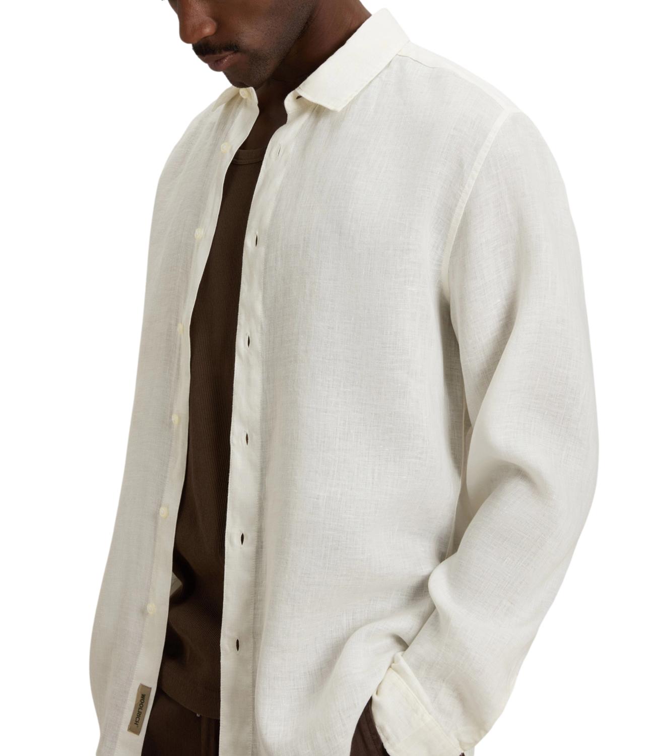 Camicia di lino acrtic white