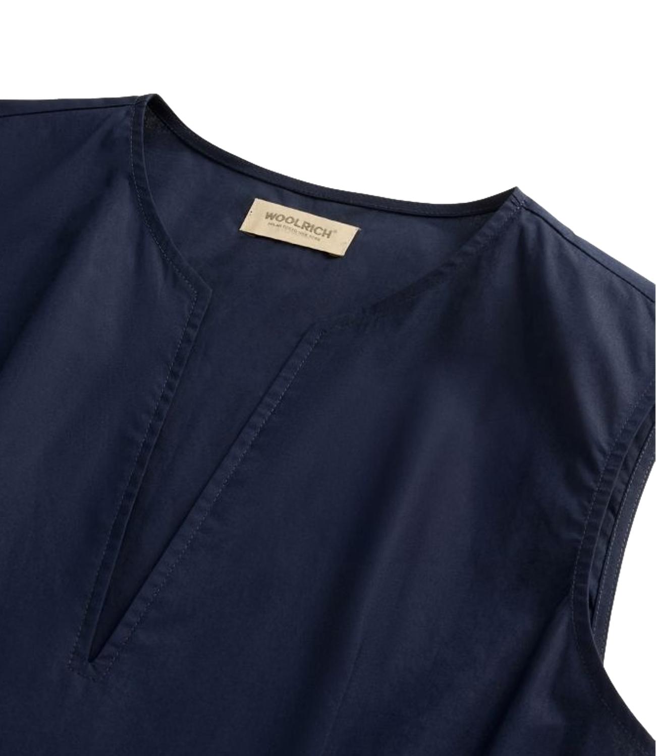 Woolrich Abito Belted Long Melton Blue Donna