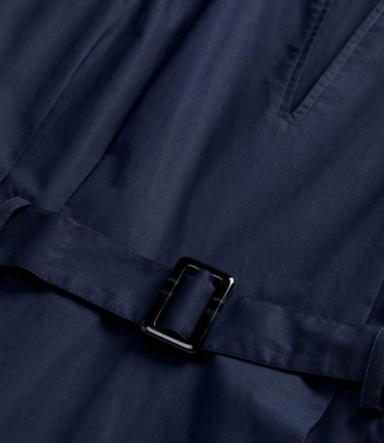 Woolrich Abito Belted Long Melton Blue Donna
