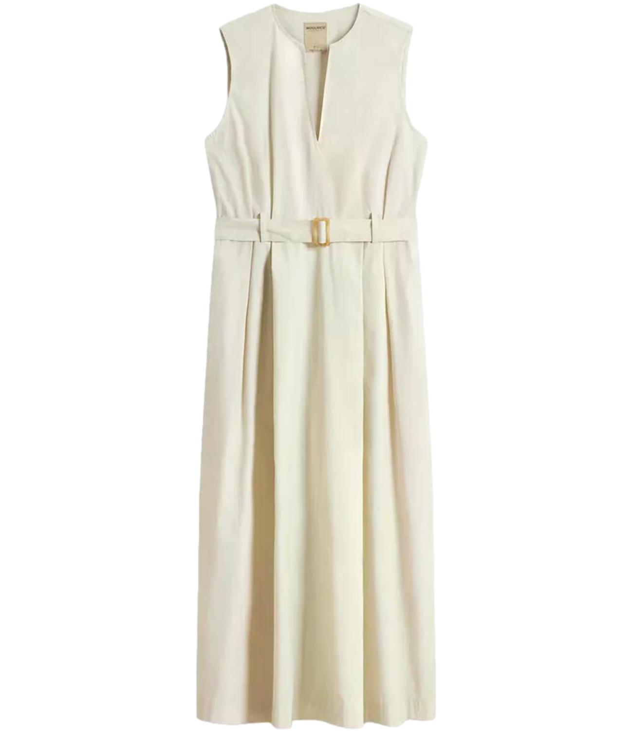 Woolrich Abito Belted Long White Pepper Donna