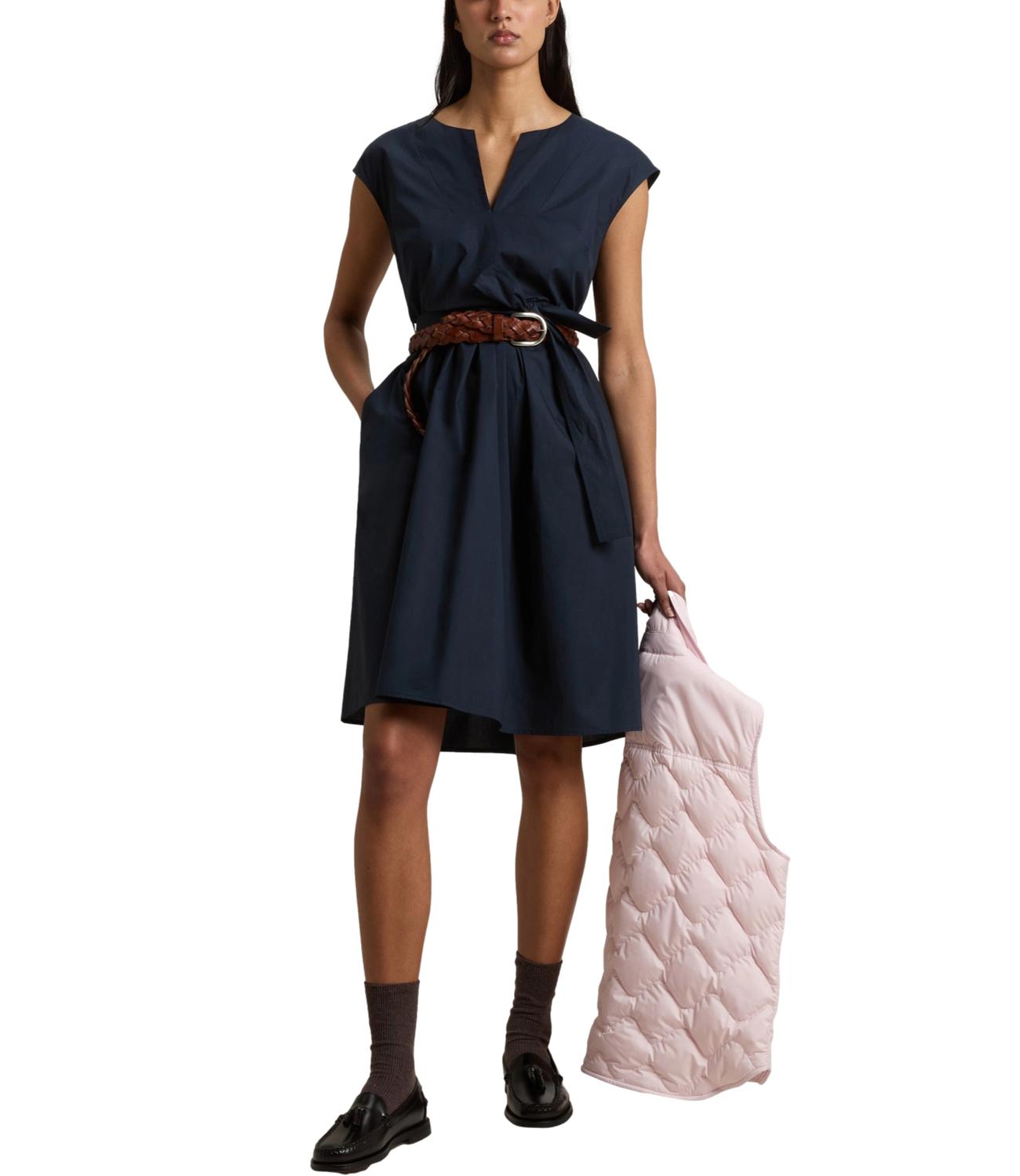 Popeline short dress blu