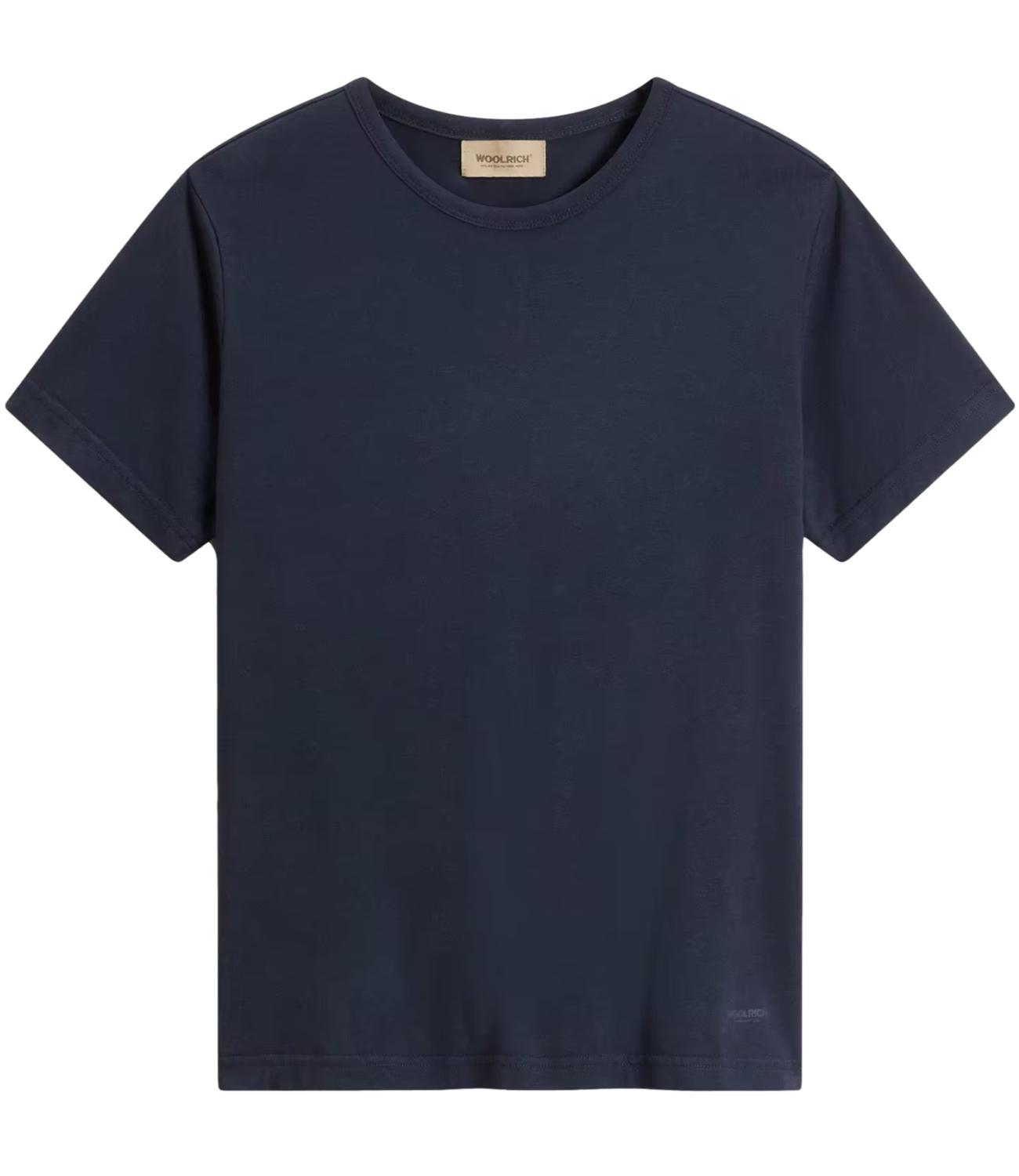 Woolrich T-shirt Luxe Melton Blue Donna