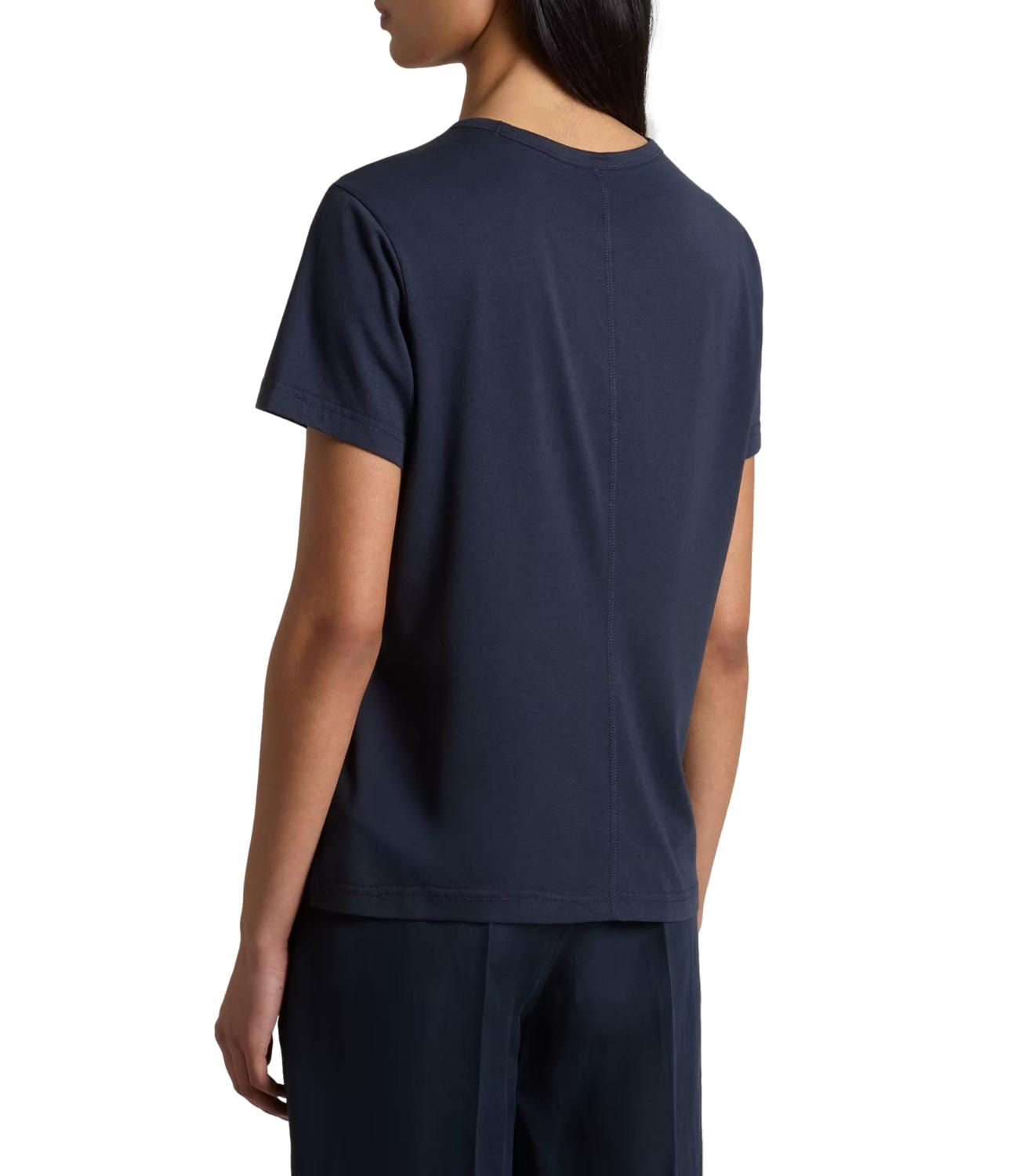 Woolrich T-shirt Luxe Melton Blue Donna