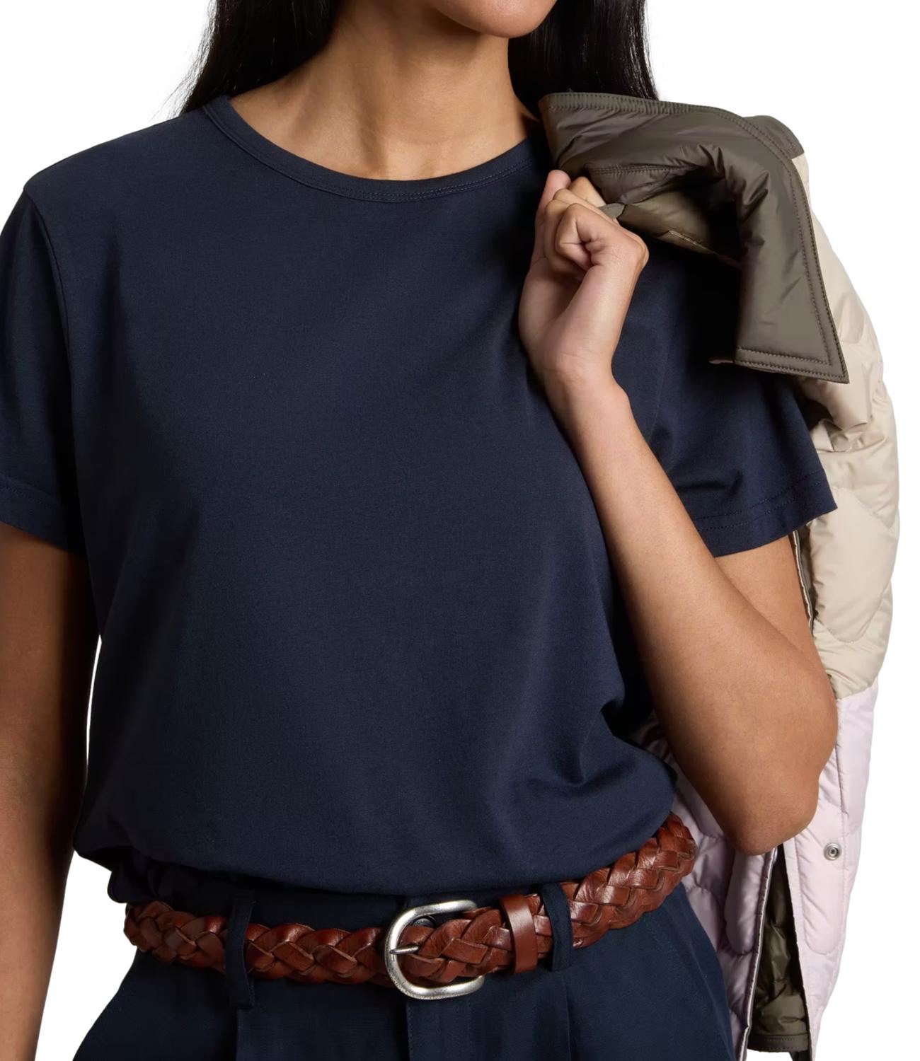 Woolrich T-shirt Luxe Melton Blue Donna