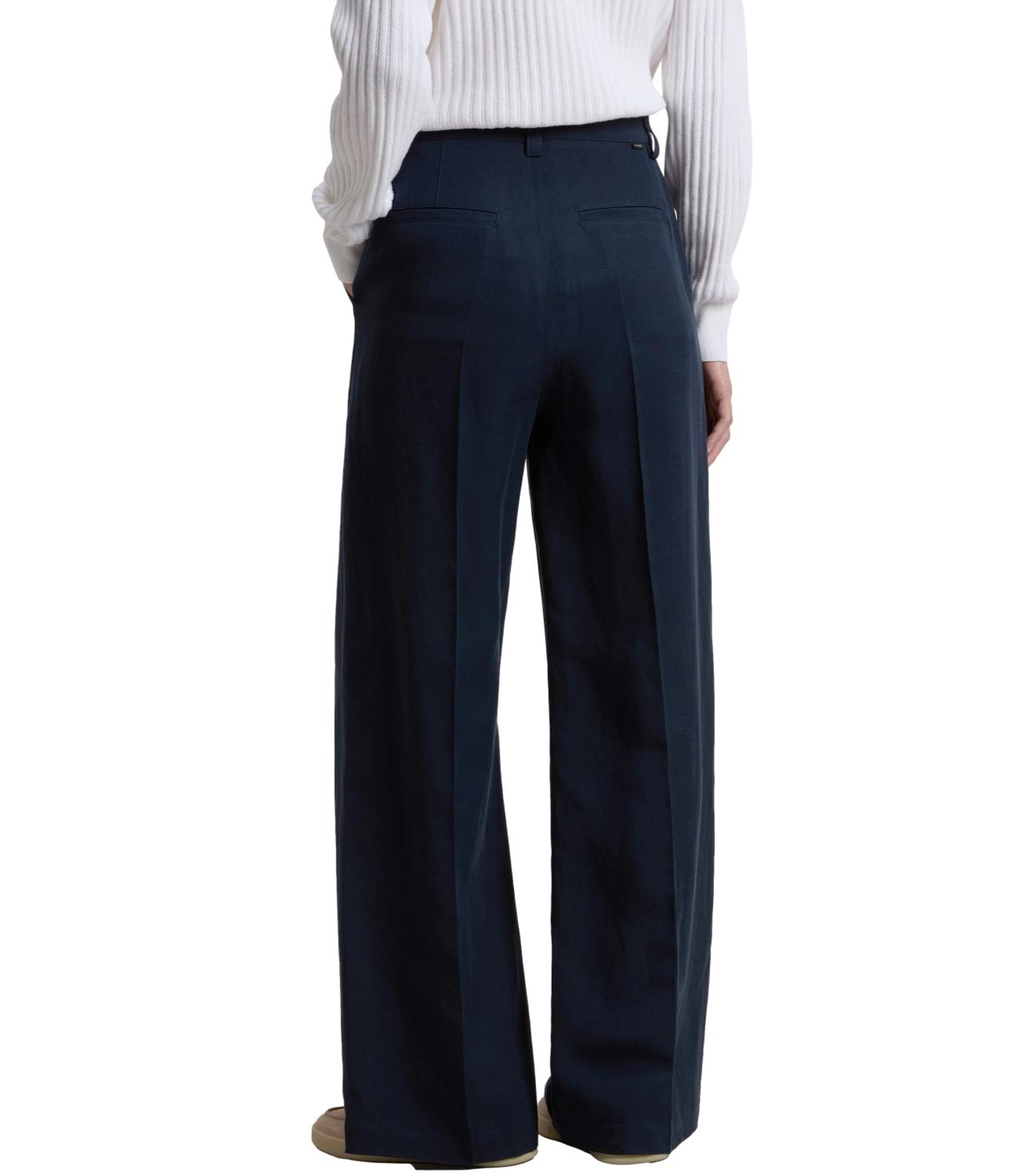 Pantalone Lino viscosa lyocell blu