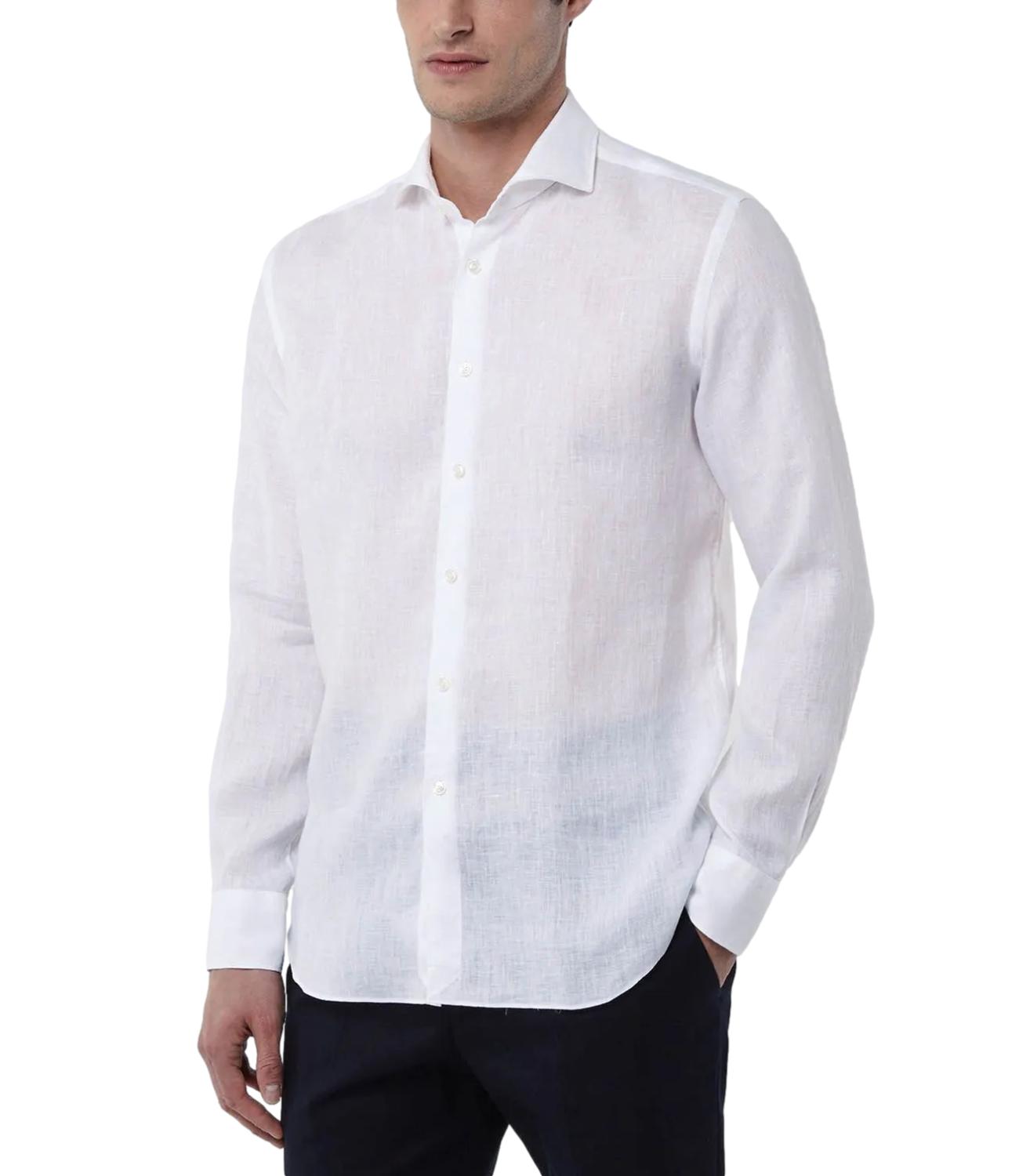 Camicia di lino bianco