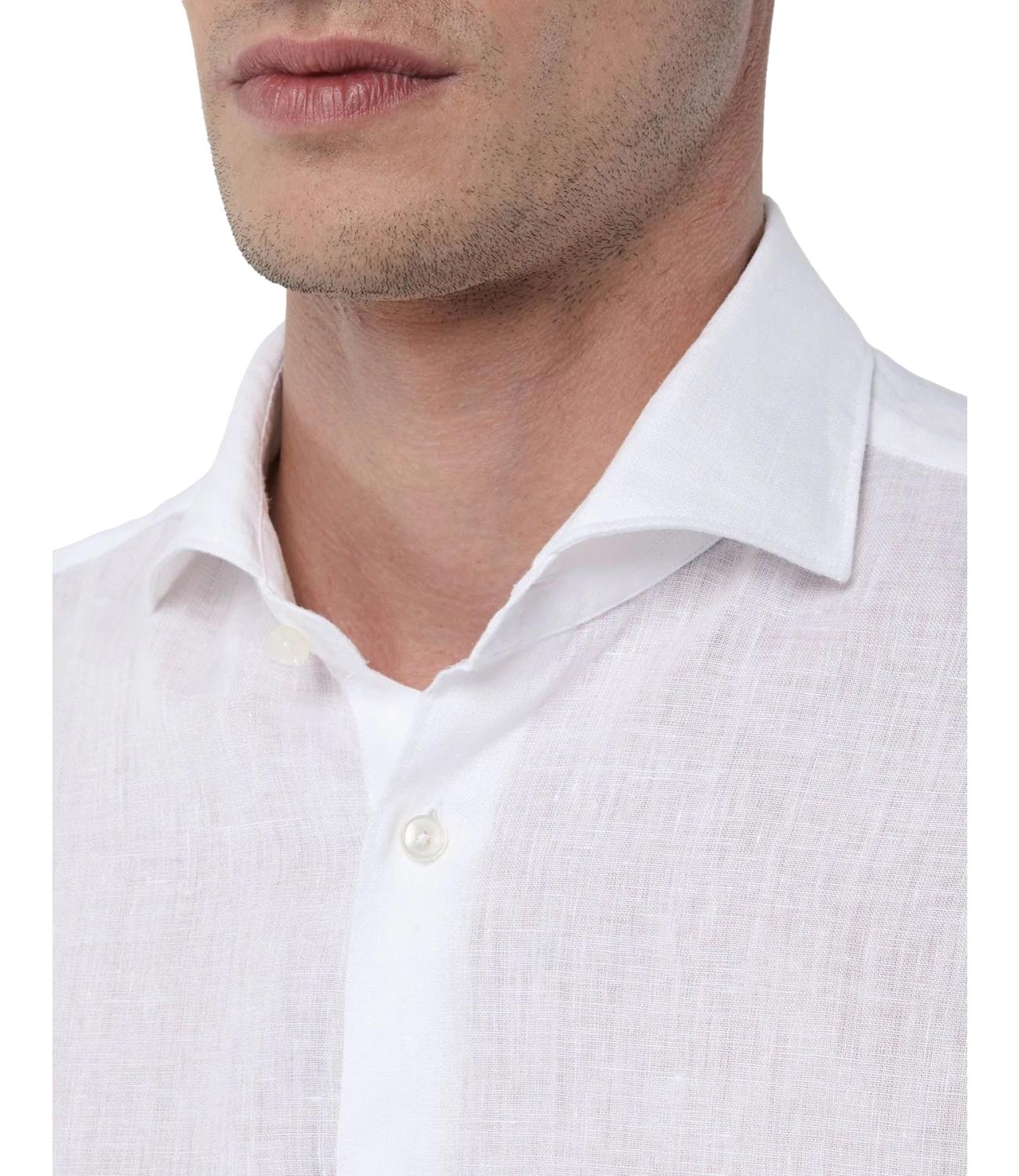 Camicia di lino bianco
